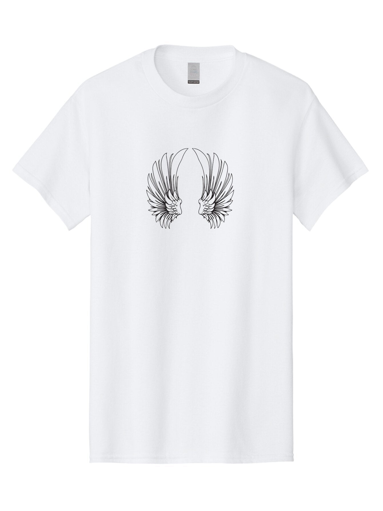Phoenix-Wings Men'S Graphic Tee, 100% Cotton, Comfortable Casual Summer Wear, Machine Washable, Angel Wings, Feathered Wings, Winged Creatures, Symmetrical Designs, Minimalist Art, Black Line Art, Wing Illustrations Aad089 6