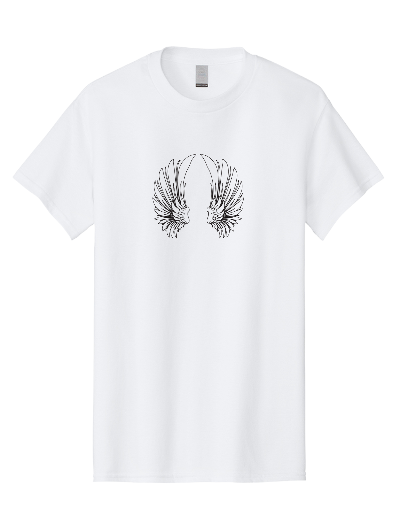 Phoenix-Wings Men'S Graphic Tee, 100% Cotton, Comfortable Casual Summer Wear, Machine Washable, Angel Wings, Feathered Wings, Winged Creatures, Symmetrical Designs, Minimalist Art, Black Line Art, Wing Illustrations Aad089 13