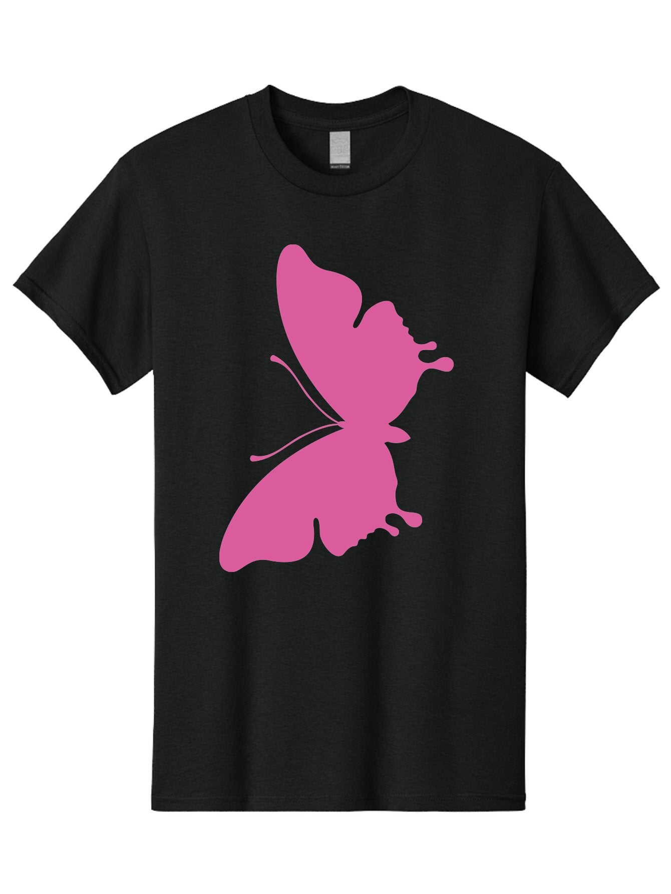 Pink-Butterfly Men'S Graphic Tee, 100% Cotton, Comfortable Casual Summer Wear, Machine Washable, Butterfly Silhouette, Pink Butterfly, Abstract Butterfly, Delicate Wings, Minimalist Design, Vibrant Pink Color, Bold Silhouette, Aad090 6