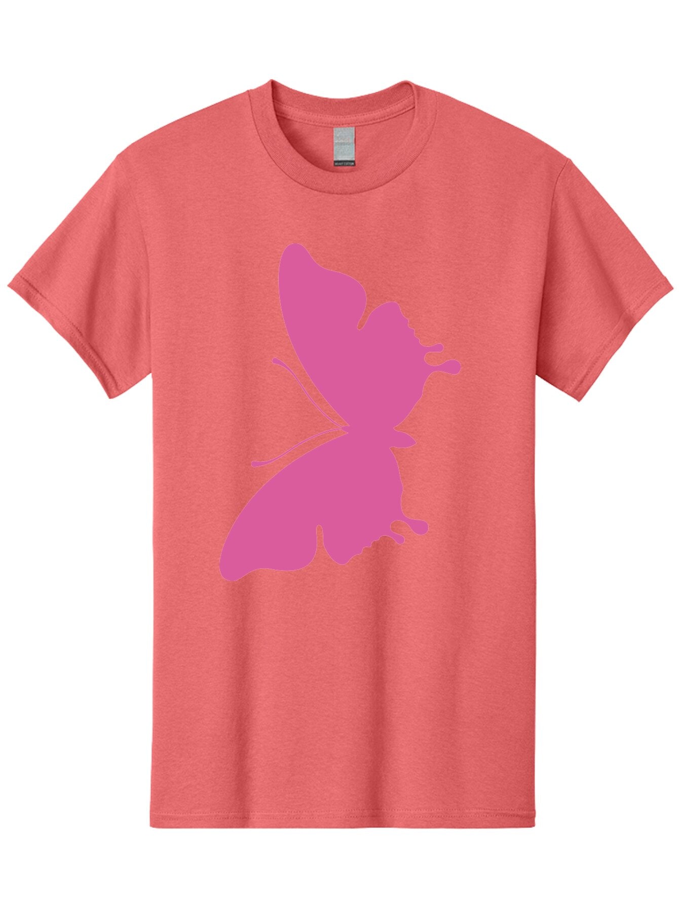 Pink-Butterfly Men'S Graphic Tee, 100% Cotton, Comfortable Casual Summer Wear, Machine Washable, Butterfly Silhouette, Pink Butterfly, Abstract Butterfly, Delicate Wings, Minimalist Design, Vibrant Pink Color, Bold Silhouette, Aad090 12