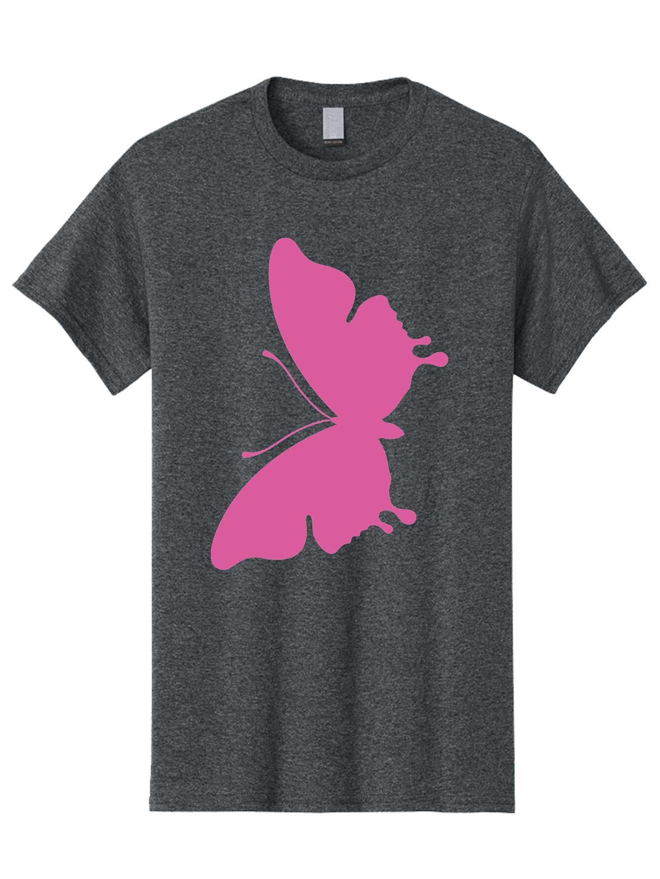 Pink-Butterfly Men'S Graphic Tee, 100% Cotton, Comfortable Casual Summer Wear, Machine Washable, Butterfly Silhouette, Pink Butterfly, Abstract Butterfly, Delicate Wings, Minimalist Design, Vibrant Pink Color, Bold Silhouette, Aad090 13
