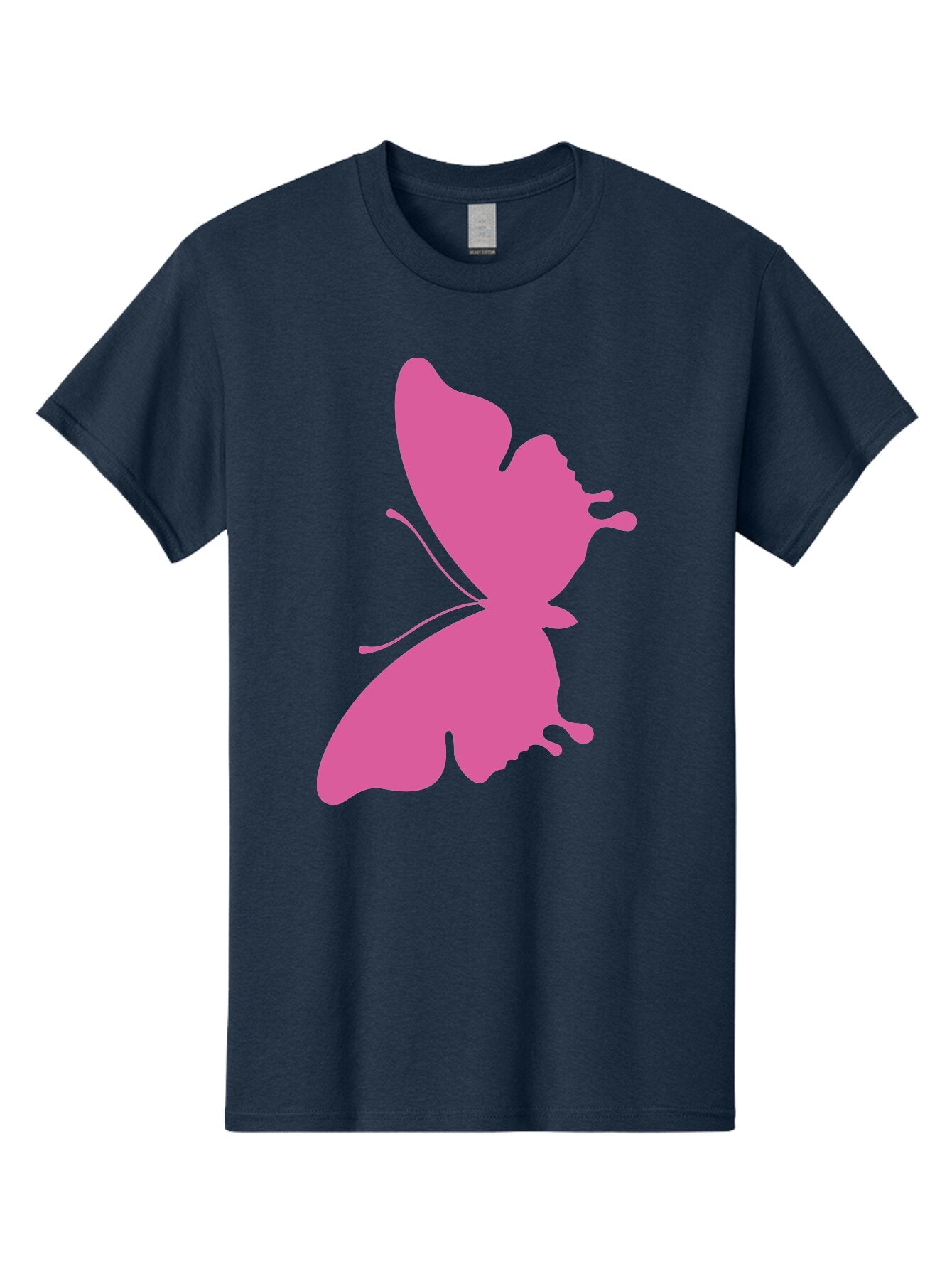 Pink-Butterfly Men'S Graphic Tee, 100% Cotton, Comfortable Casual Summer Wear, Machine Washable, Butterfly Silhouette, Pink Butterfly, Abstract Butterfly, Delicate Wings, Minimalist Design, Vibrant Pink Color, Bold Silhouette, Aad090 11