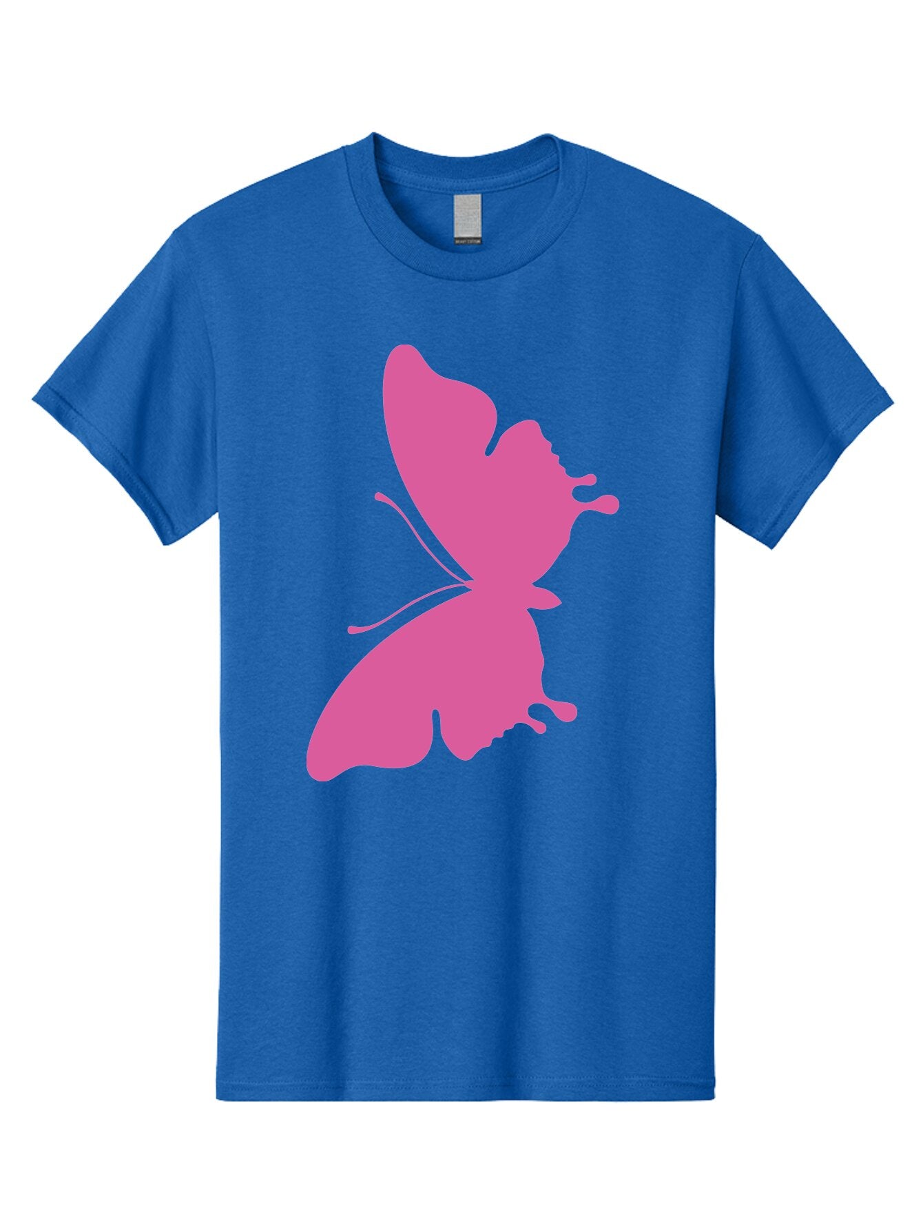 Pink-Butterfly Men'S Graphic Tee, 100% Cotton, Comfortable Casual Summer Wear, Machine Washable, Butterfly Silhouette, Pink Butterfly, Abstract Butterfly, Delicate Wings, Minimalist Design, Vibrant Pink Color, Bold Silhouette, Aad090 7