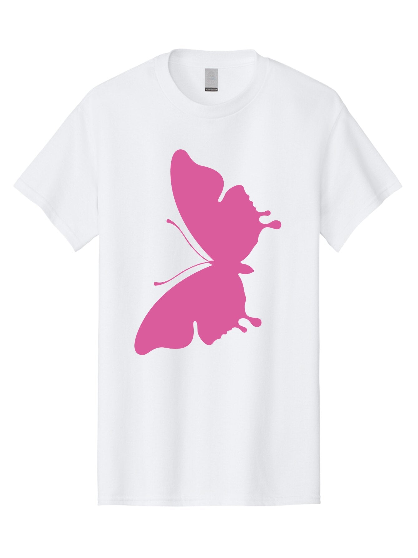 Pink-Butterfly Men'S Graphic Tee, 100% Cotton, Comfortable Casual Summer Wear, Machine Washable, Butterfly Silhouette, Pink Butterfly, Abstract Butterfly, Delicate Wings, Minimalist Design, Vibrant Pink Color, Bold Silhouette, Aad090 8
