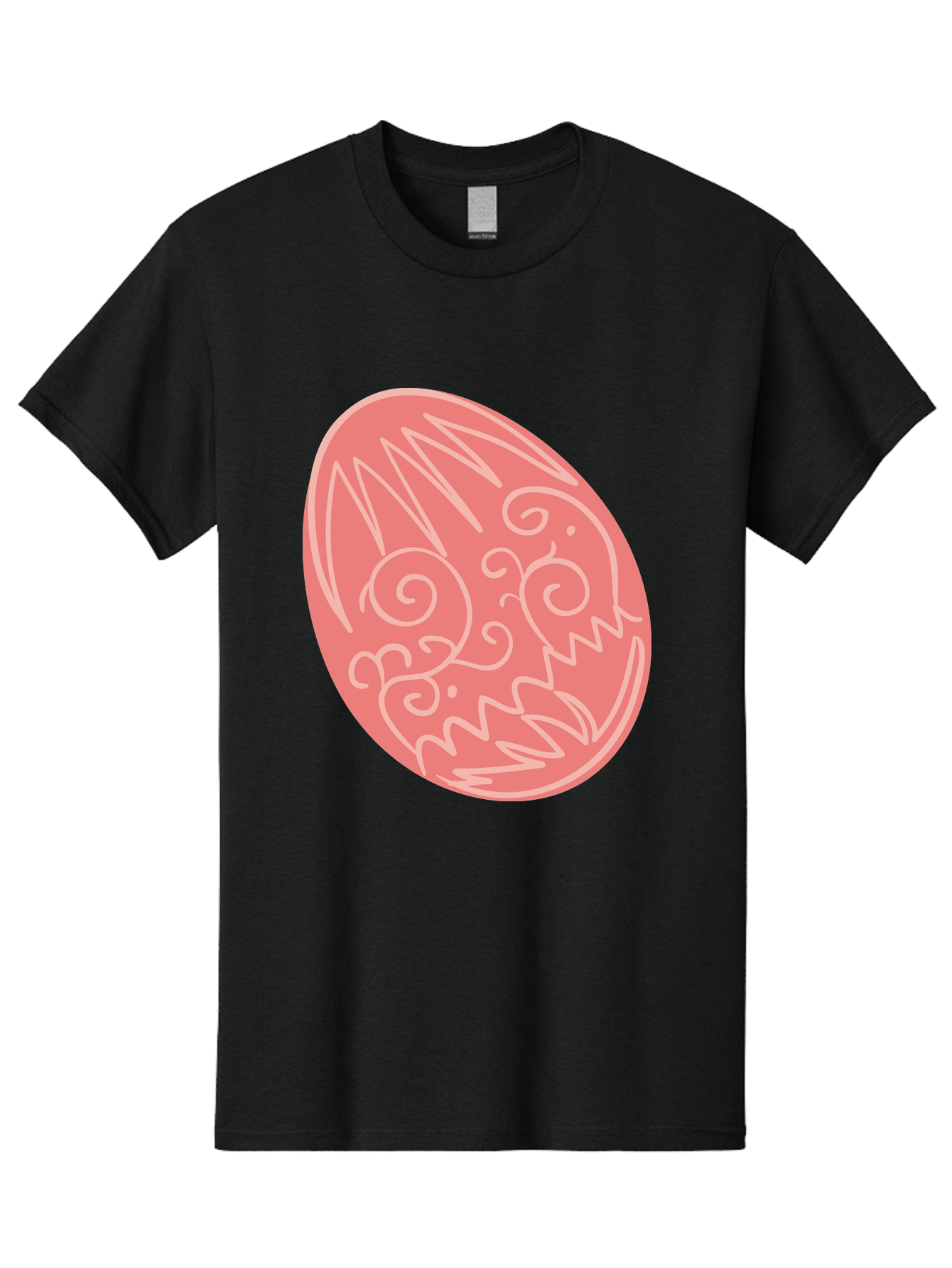 Pink-Dragon-Egg Men'S Graphic Tee, 100% Cotton, Comfortable Casual Summer Wear, Machine Washable, Pink Easter Egg, Dragon Design, White Line Art, Festive Decoration, Spring Celebration, Easter Symbol, Cute Illustration Aad091 21