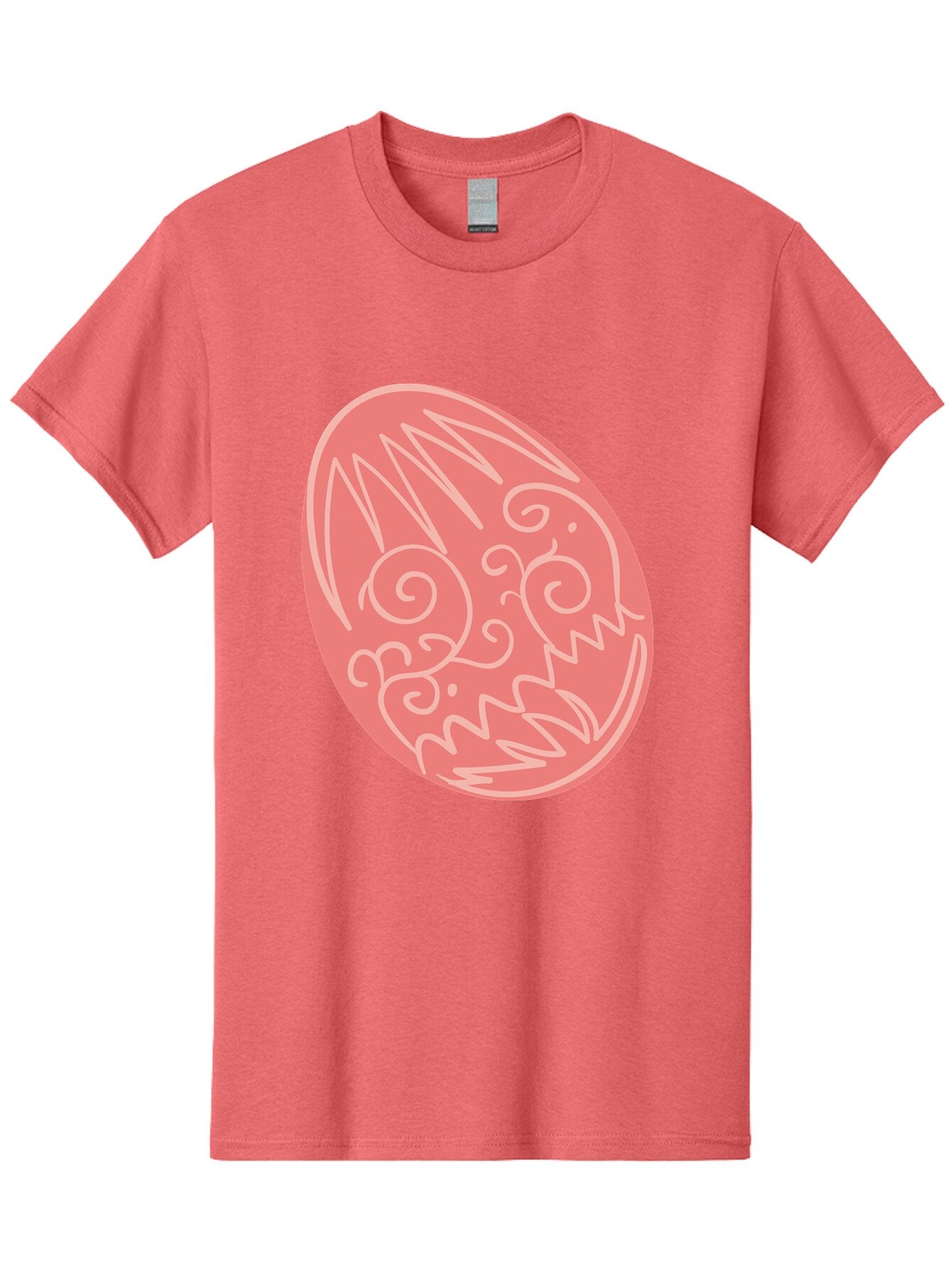 Pink-Dragon-Egg Men'S Graphic Tee, 100% Cotton, Comfortable Casual Summer Wear, Machine Washable, Pink Easter Egg, Dragon Design, White Line Art, Festive Decoration, Spring Celebration, Easter Symbol, Cute Illustration Aad091 12