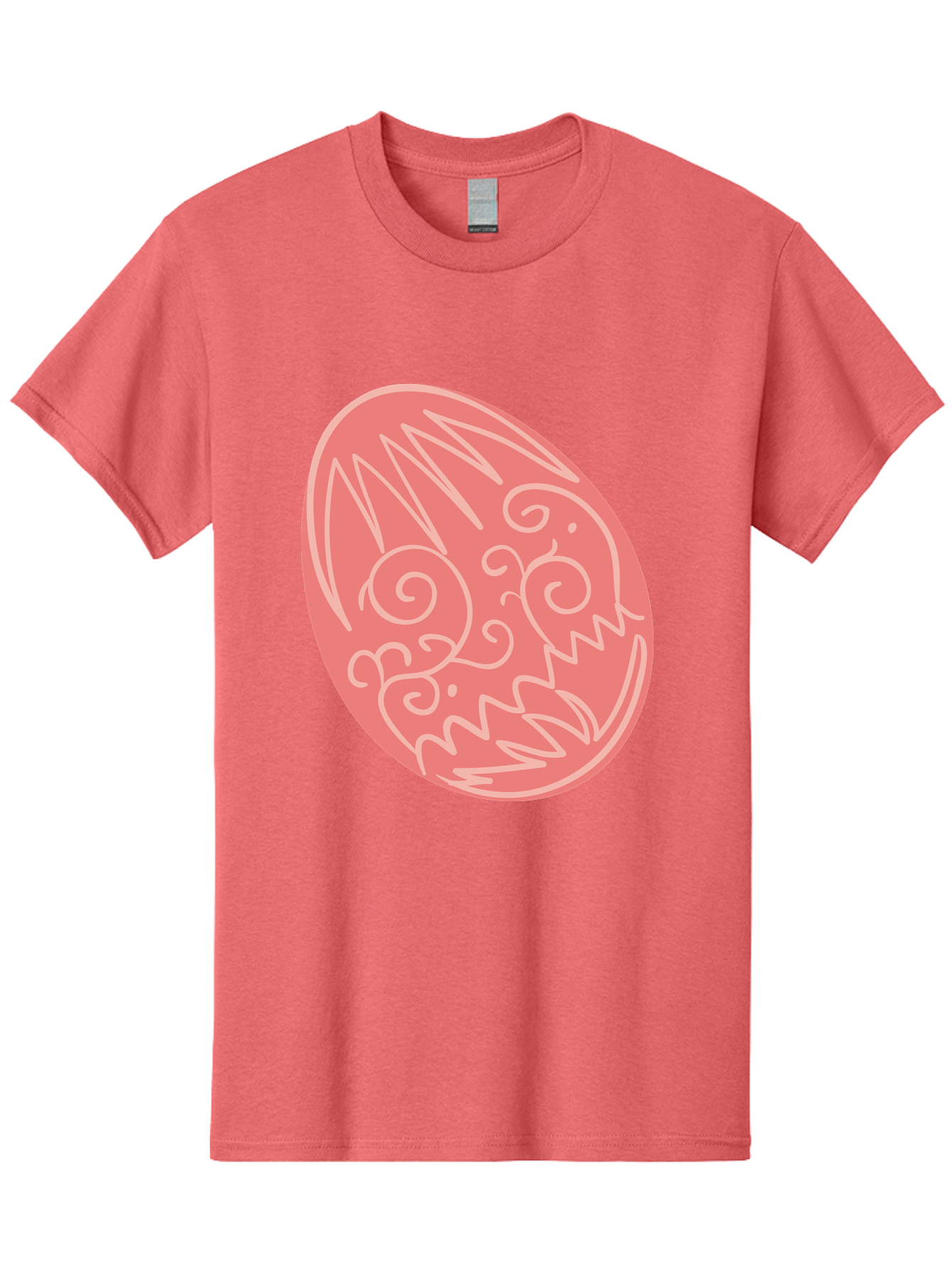 Pink-Dragon-Egg Men'S Graphic Tee, 100% Cotton, Comfortable Casual Summer Wear, Machine Washable, Pink Easter Egg, Dragon Design, White Line Art, Festive Decoration, Spring Celebration, Easter Symbol, Cute Illustration Aad091 5
