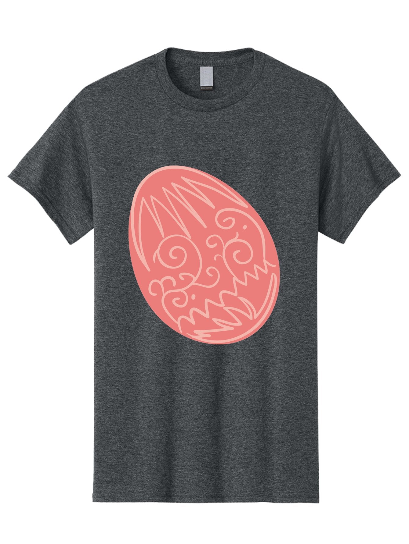 Pink-Dragon-Egg Men'S Graphic Tee, 100% Cotton, Comfortable Casual Summer Wear, Machine Washable, Pink Easter Egg, Dragon Design, White Line Art, Festive Decoration, Spring Celebration, Easter Symbol, Cute Illustration Aad091 8