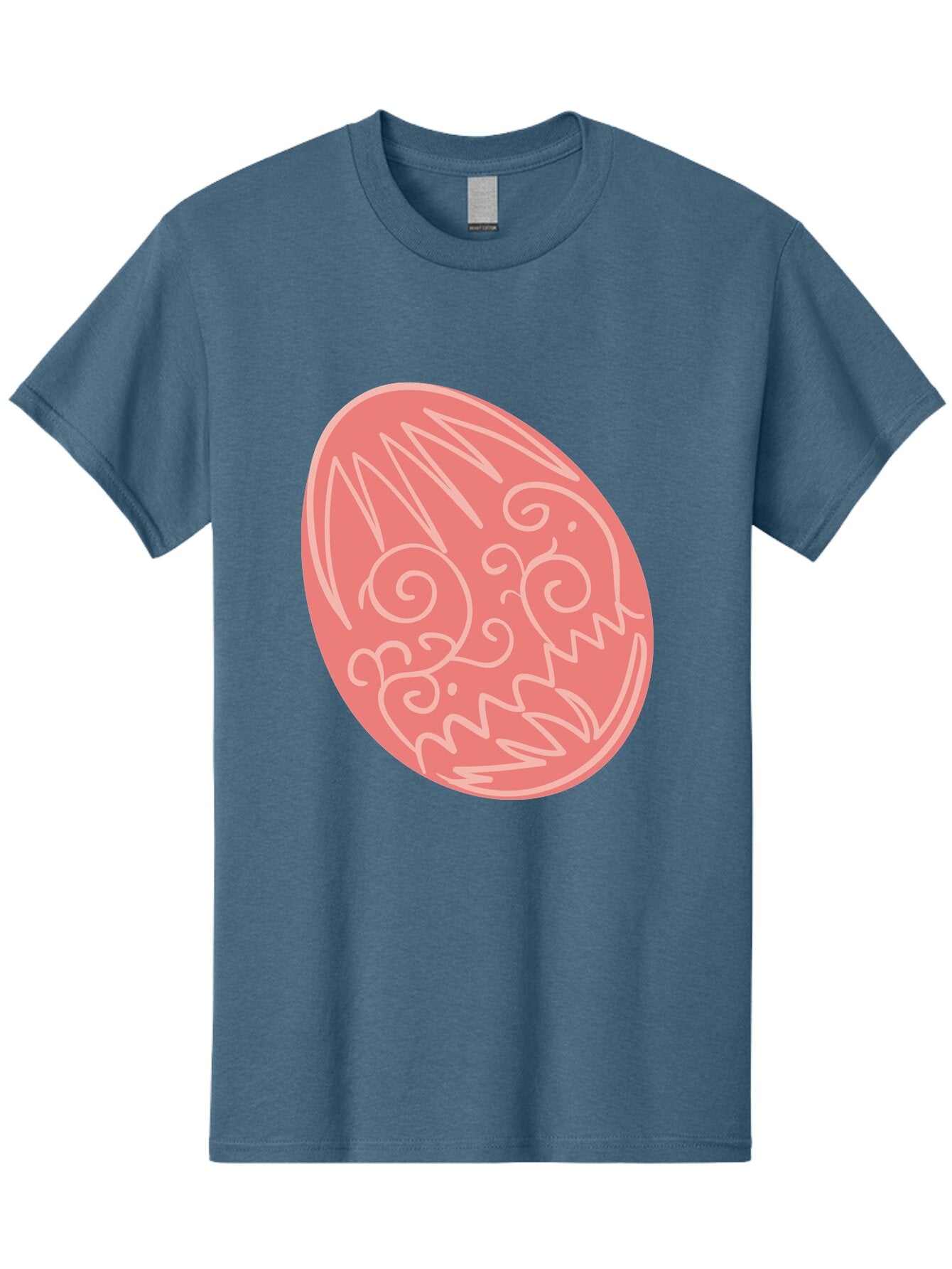 Pink-Dragon-Egg Men'S Graphic Tee, 100% Cotton, Comfortable Casual Summer Wear, Machine Washable, Pink Easter Egg, Dragon Design, White Line Art, Festive Decoration, Spring Celebration, Easter Symbol, Cute Illustration Aad091 7