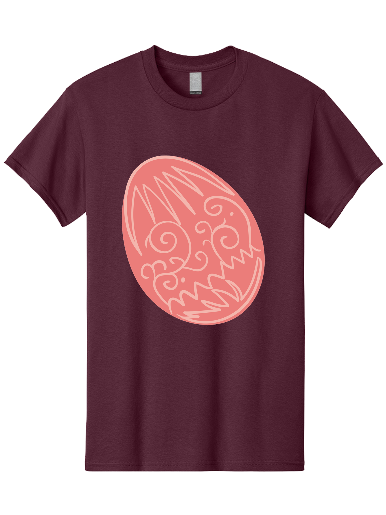 Pink-Dragon-Egg Men'S Graphic Tee, 100% Cotton, Comfortable Casual Summer Wear, Machine Washable, Pink Easter Egg, Dragon Design, White Line Art, Festive Decoration, Spring Celebration, Easter Symbol, Cute Illustration Aad091 19