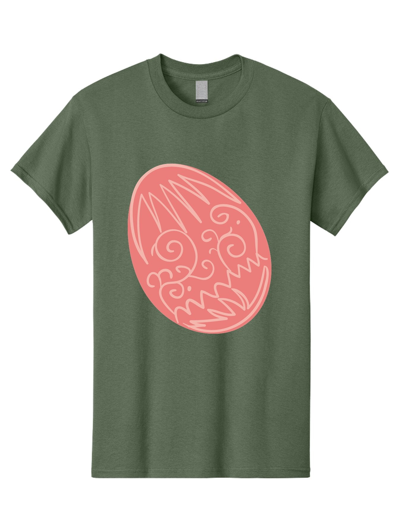 Pink-Dragon-Egg Men'S Graphic Tee, 100% Cotton, Comfortable Casual Summer Wear, Machine Washable, Pink Easter Egg, Dragon Design, White Line Art, Festive Decoration, Spring Celebration, Easter Symbol, Cute Illustration Aad091 11