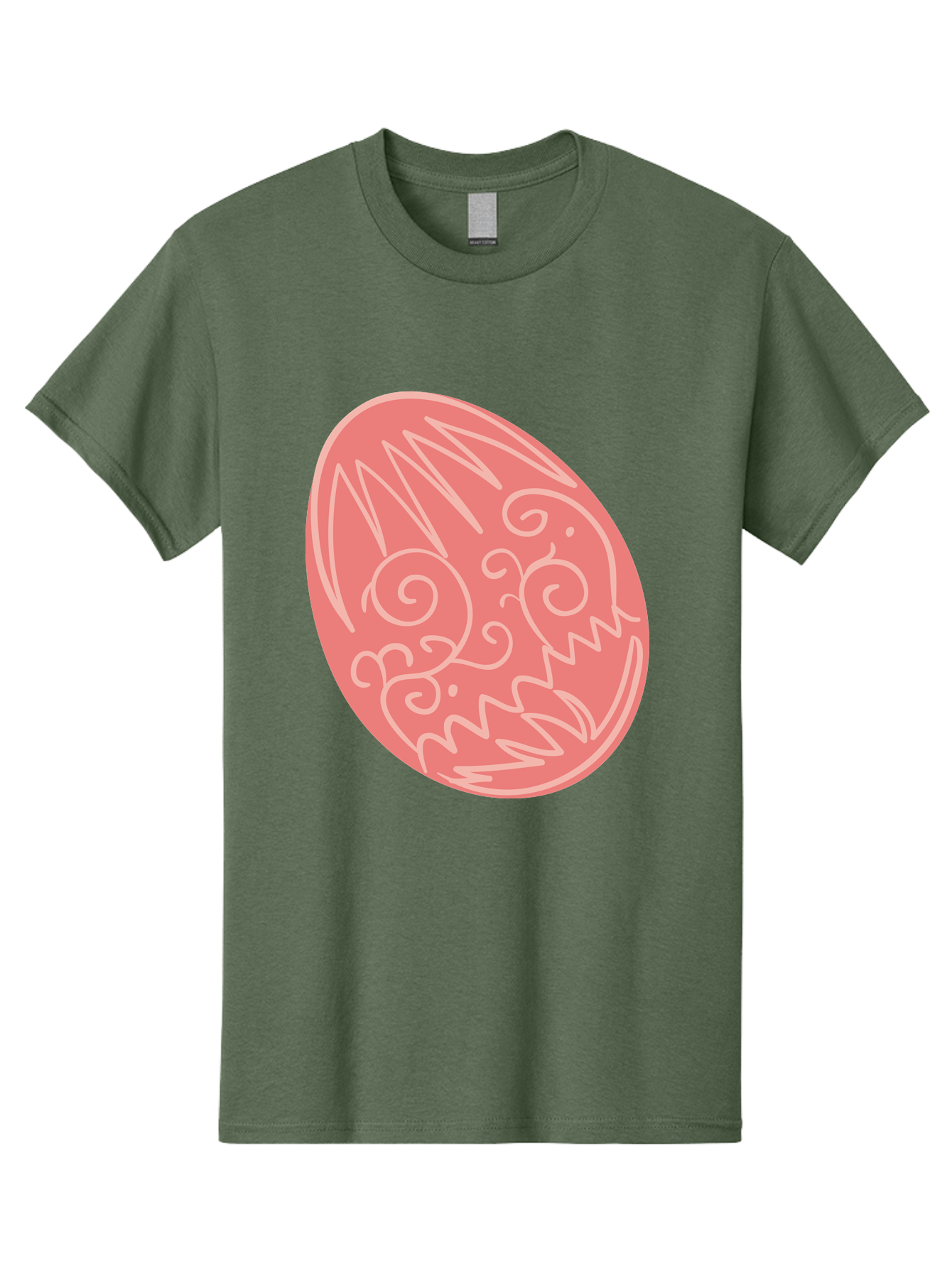 Pink-Dragon-Egg Men'S Graphic Tee, 100% Cotton, Comfortable Casual Summer Wear, Machine Washable, Pink Easter Egg, Dragon Design, White Line Art, Festive Decoration, Spring Celebration, Easter Symbol, Cute Illustration Aad091 7