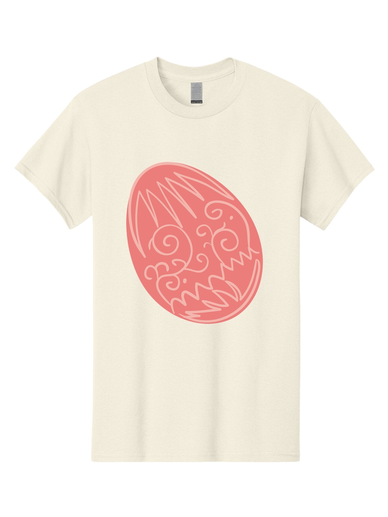 Pink-Dragon-Egg Men'S Graphic Tee, 100% Cotton, Comfortable Casual Summer Wear, Machine Washable, Pink Easter Egg, Dragon Design, White Line Art, Festive Decoration, Spring Celebration, Easter Symbol, Cute Illustration Aad091 4