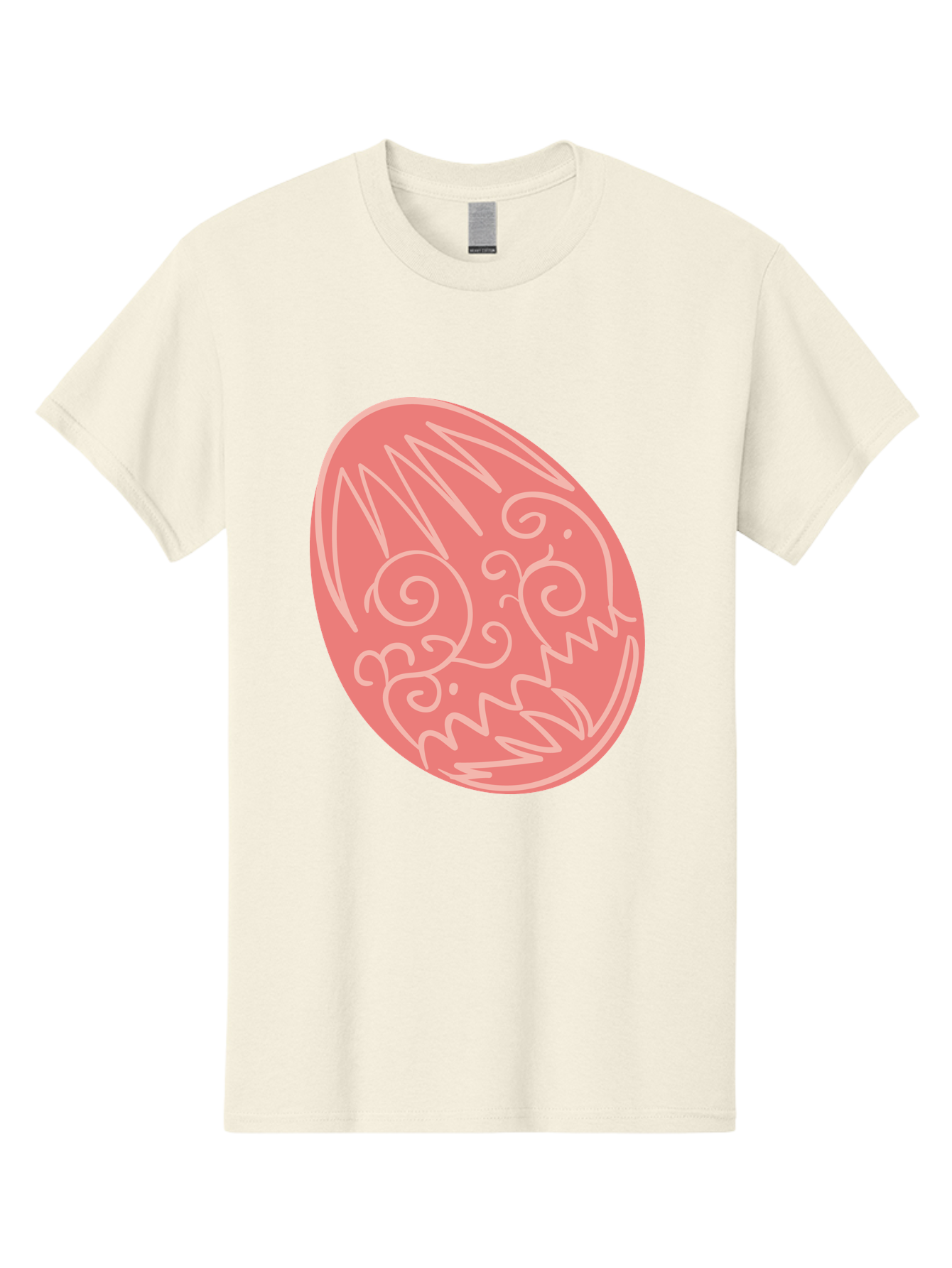 Pink-Dragon-Egg Men'S Graphic Tee, 100% Cotton, Comfortable Casual Summer Wear, Machine Washable, Pink Easter Egg, Dragon Design, White Line Art, Festive Decoration, Spring Celebration, Easter Symbol, Cute Illustration Aad091 23