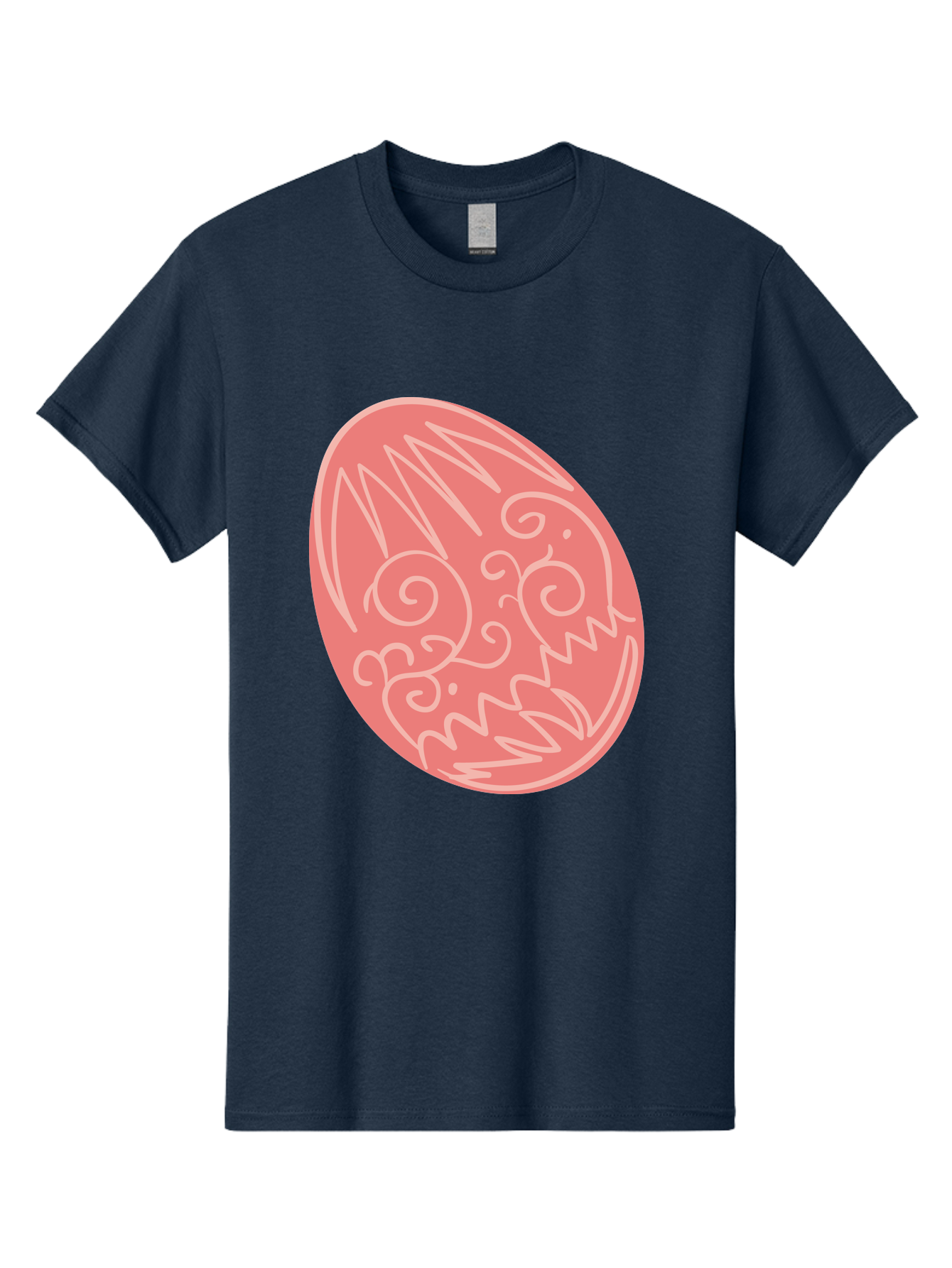 Pink-Dragon-Egg Men'S Graphic Tee, 100% Cotton, Comfortable Casual Summer Wear, Machine Washable, Pink Easter Egg, Dragon Design, White Line Art, Festive Decoration, Spring Celebration, Easter Symbol, Cute Illustration Aad091 13