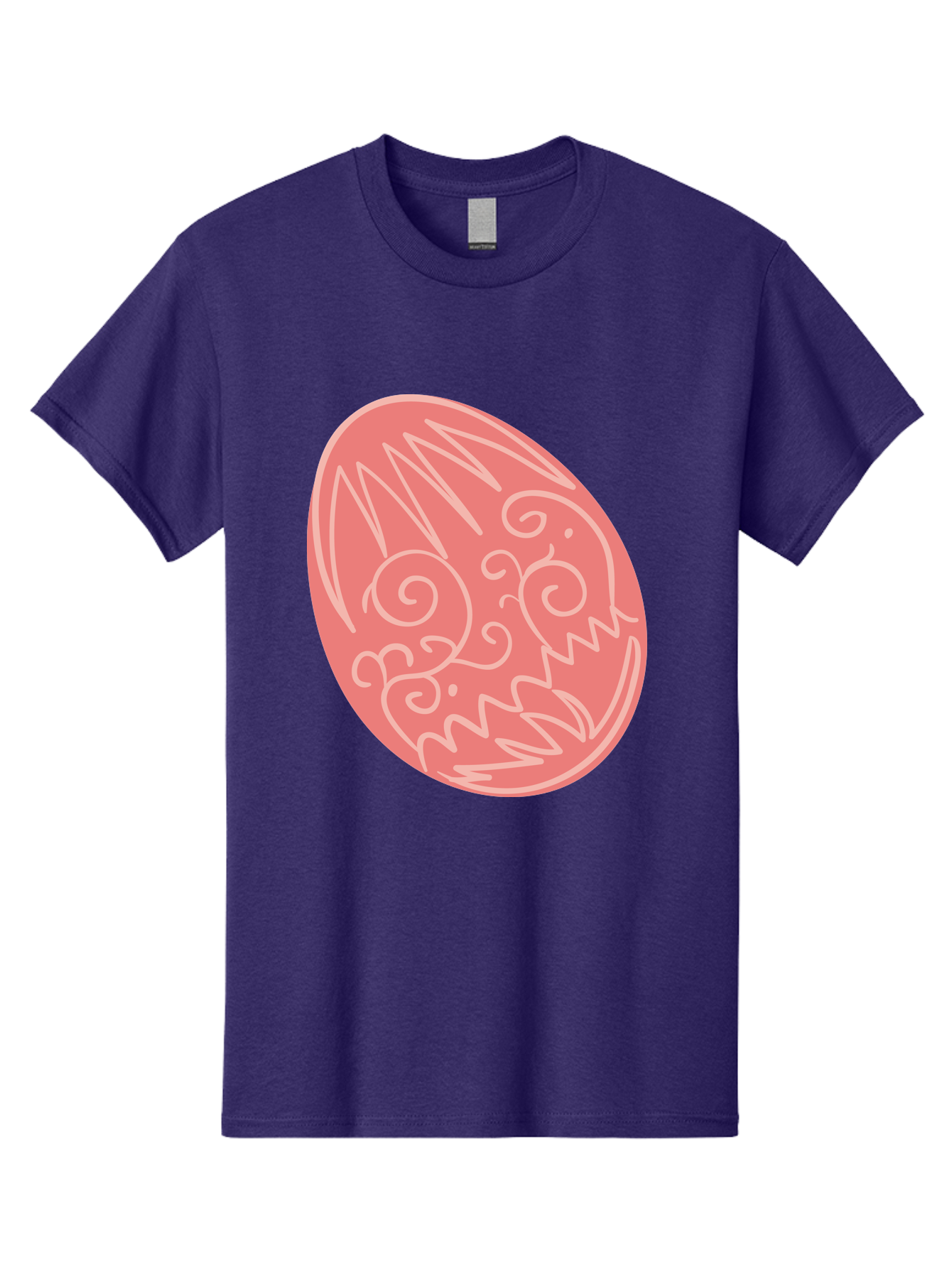 Pink-Dragon-Egg Men'S Graphic Tee, 100% Cotton, Comfortable Casual Summer Wear, Machine Washable, Pink Easter Egg, Dragon Design, White Line Art, Festive Decoration, Spring Celebration, Easter Symbol, Cute Illustration Aad091