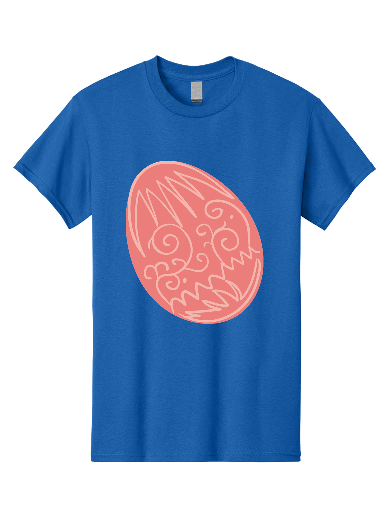 Pink-Dragon-Egg Men'S Graphic Tee, 100% Cotton, Comfortable Casual Summer Wear, Machine Washable, Pink Easter Egg, Dragon Design, White Line Art, Festive Decoration, Spring Celebration, Easter Symbol, Cute Illustration Aad091 15