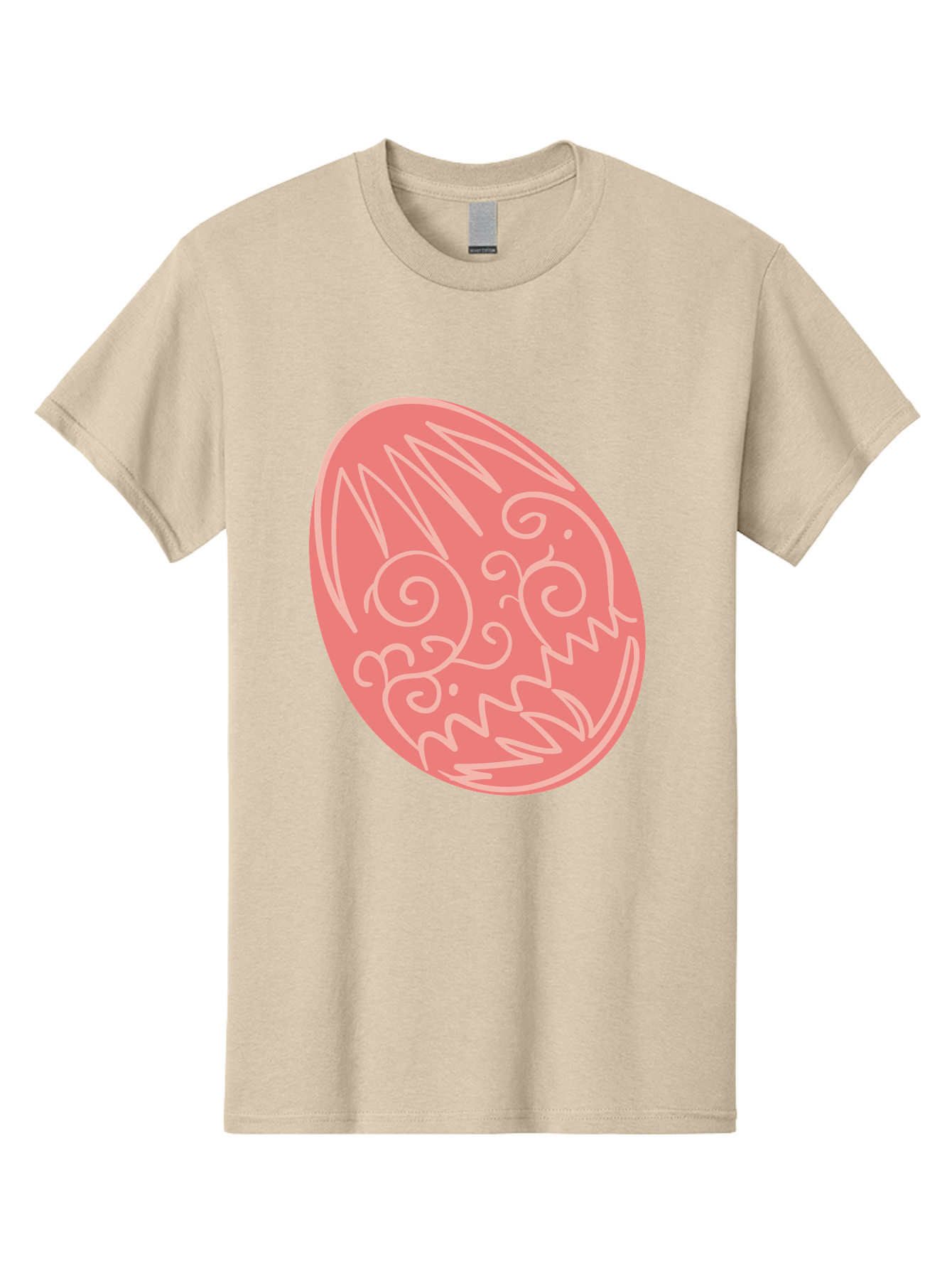 Pink-Dragon-Egg Men'S Graphic Tee, 100% Cotton, Comfortable Casual Summer Wear, Machine Washable, Pink Easter Egg, Dragon Design, White Line Art, Festive Decoration, Spring Celebration, Easter Symbol, Cute Illustration Aad091 27