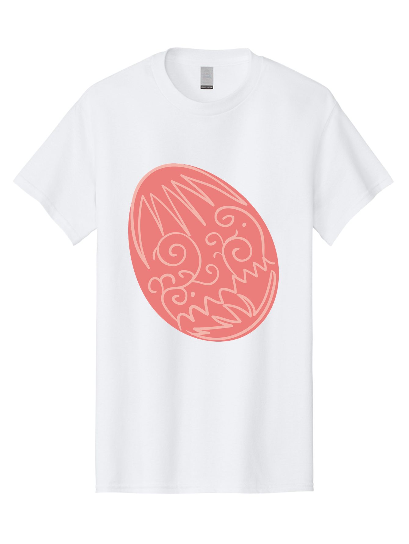 Pink-Dragon-Egg Men'S Graphic Tee, 100% Cotton, Comfortable Casual Summer Wear, Machine Washable, Pink Easter Egg, Dragon Design, White Line Art, Festive Decoration, Spring Celebration, Easter Symbol, Cute Illustration Aad091 3