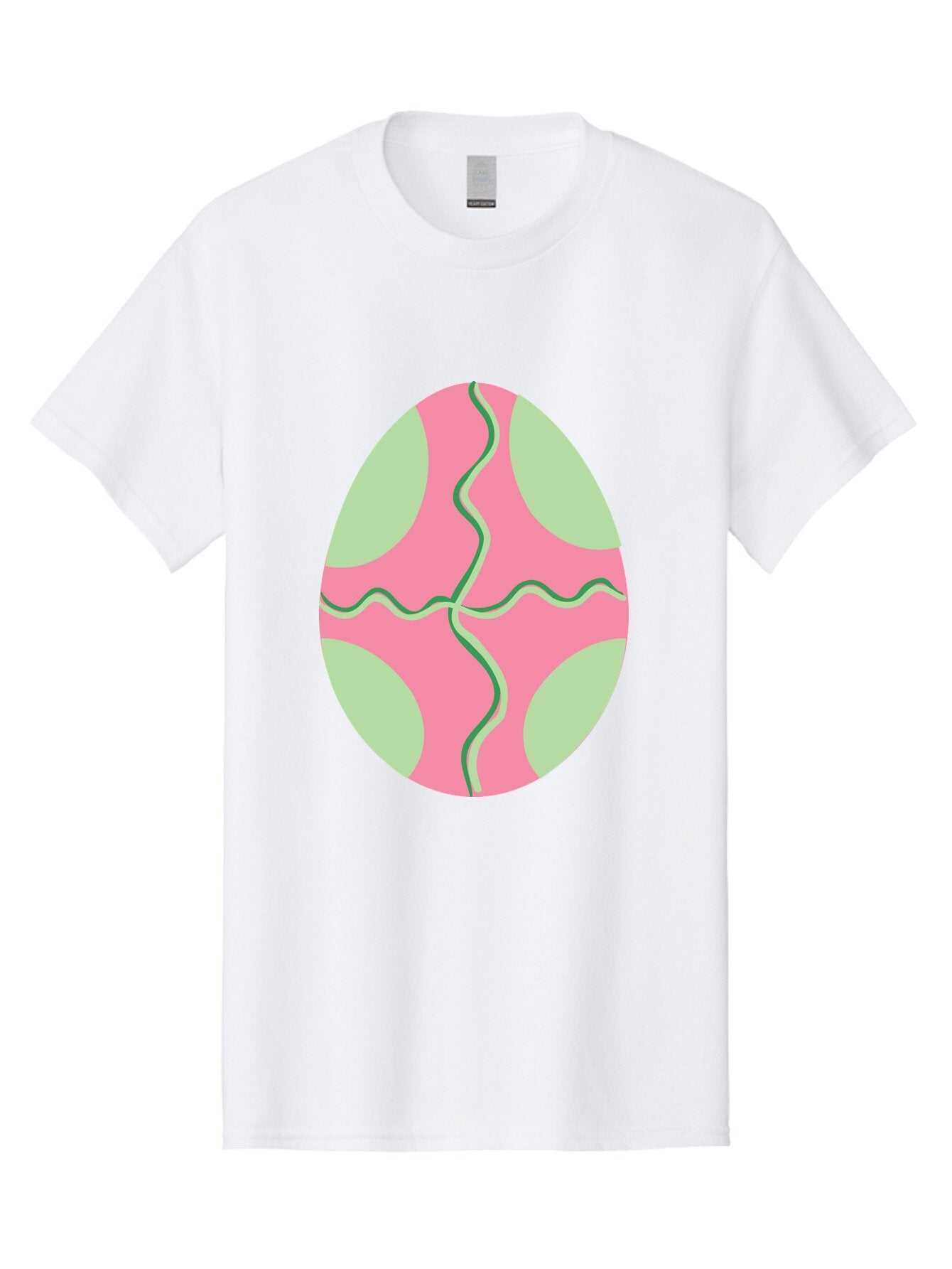 Pink-Easter-Egg Men'S Graphic Tee, 100% Cotton, Comfortable Casual Summer Wear, Machine Washable, Easter Egg Decoration, Cracked Egg Design, Pink And Green Colors, Wavy Crack Lines, Festive Easter Theme, Spring Holiday Symbol Aad093 14