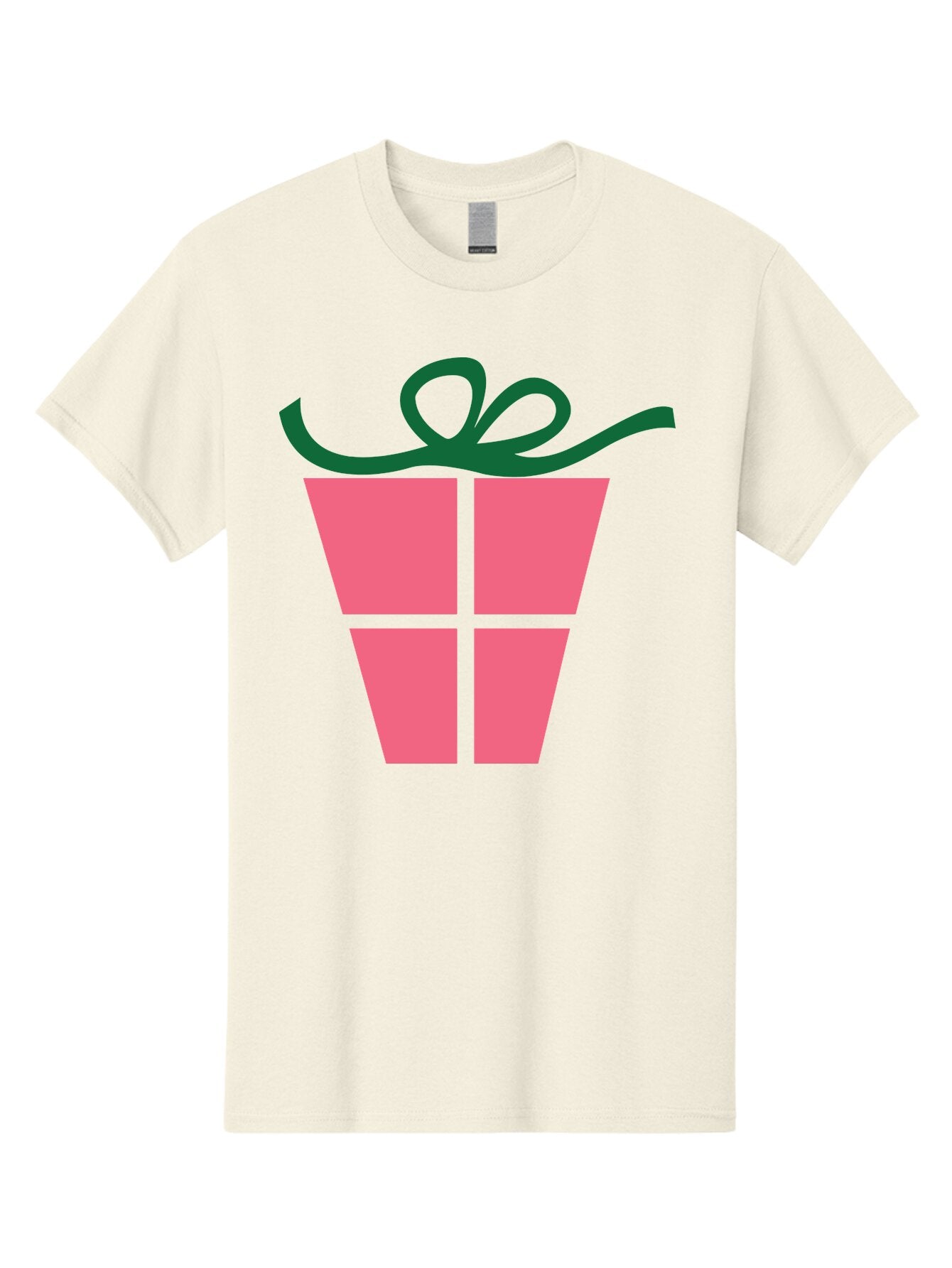 Pink-Gift-Box-With-Ribbon Men'S Graphic Tee, 100% Cotton, Comfortable Casual Summer Wear, Machine Washable, Pink Gift Box, Wrapped Present, Green Ribbon, Festive, Celebration, Party Favor, Gift Giving, Holiday Present Aad094 7
