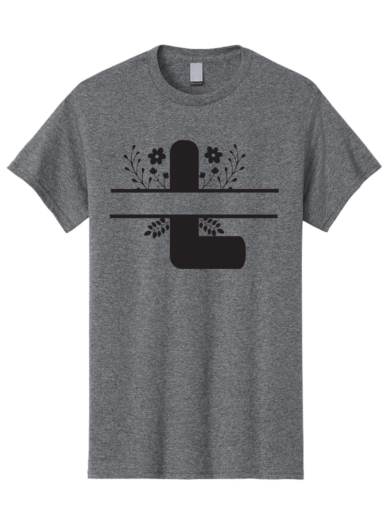 Pipe-With-Flowers Men'S Graphic Tee, 100% Cotton, Comfortable Casual Summer Wear, Machine Washable, Pipe With Flowers, Minimalist Design, Black Silhouette, Floral Elements, Artistic Illustration, Simple Shapes, Modern Art, Creative Concept Aad095 10