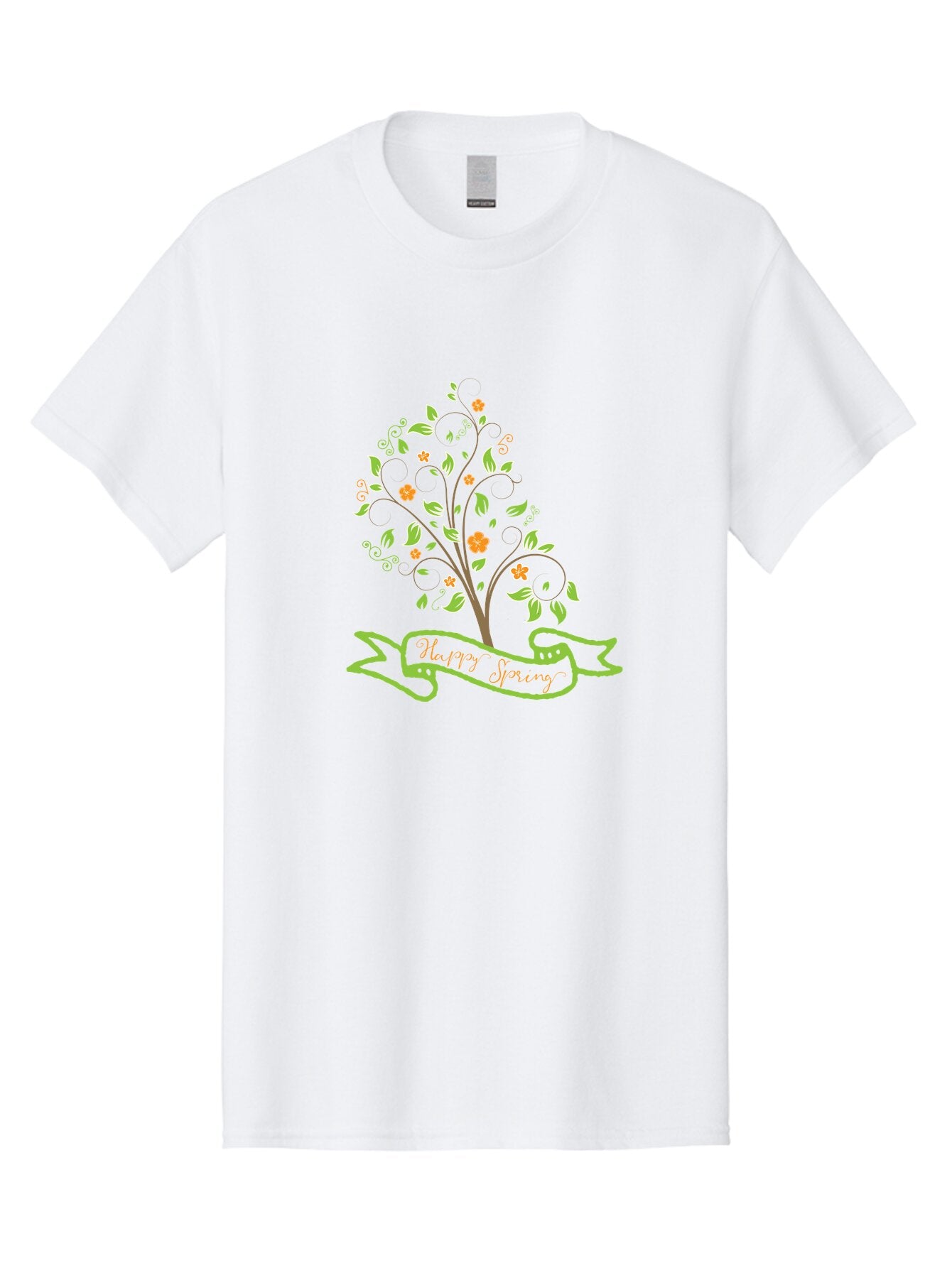 Plant-Your-Story Men'S Graphic Tee, 100% Cotton, Comfortable Casual Summer Wear, Machine Washable, Tree With Flowers, Playful Design, Inspirational Quote, Journey Theme, Floral Pattern, Orange Flowers, White Leaves, Creative Typography, Aad096 8