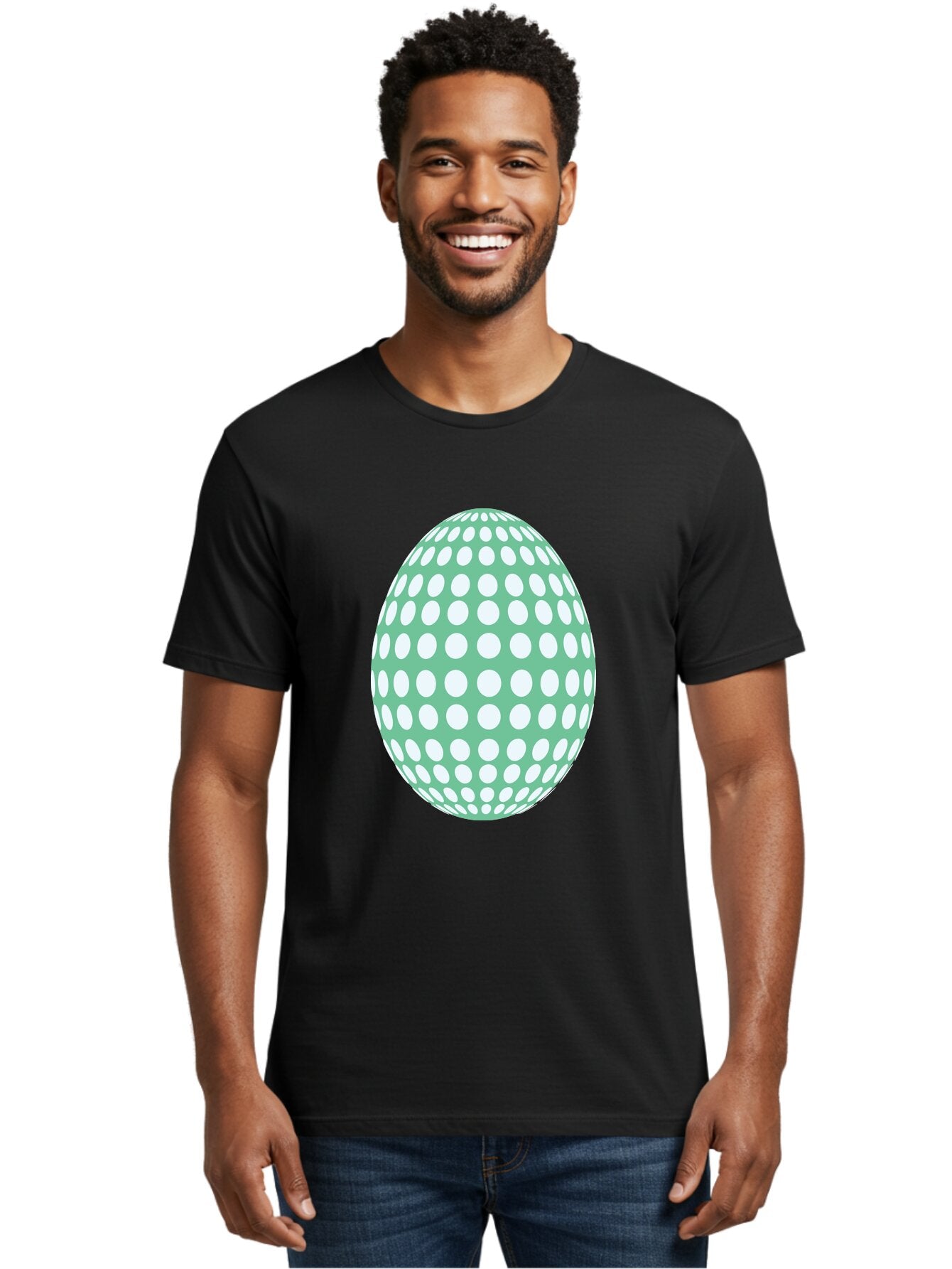 Polka-Dot-Egg Men'S Graphic Tee, 100% Cotton, Comfortable Casual Summer Wear, Machine Washable, Polka Dot Pattern, White Dots, Oval Shape, Easter Egg, Creative Design, Artistic Illustration, Decorative Element, Modern Graphic Aad098 28