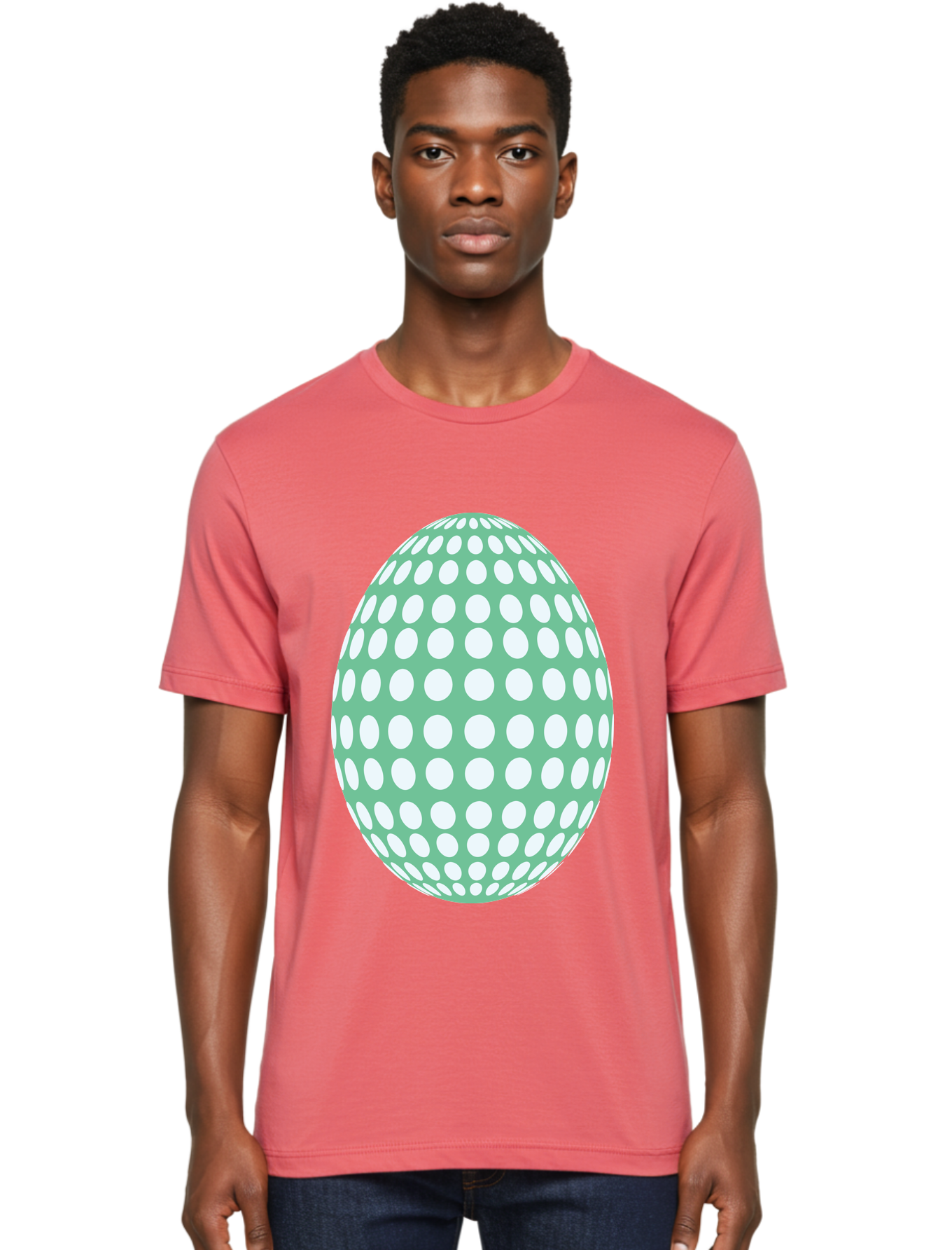 Polka-Dot-Egg Men'S Graphic Tee, 100% Cotton, Comfortable Casual Summer Wear, Machine Washable, Polka Dot Pattern, White Dots, Oval Shape, Easter Egg, Creative Design, Artistic Illustration, Decorative Element, Modern Graphic Aad098 28