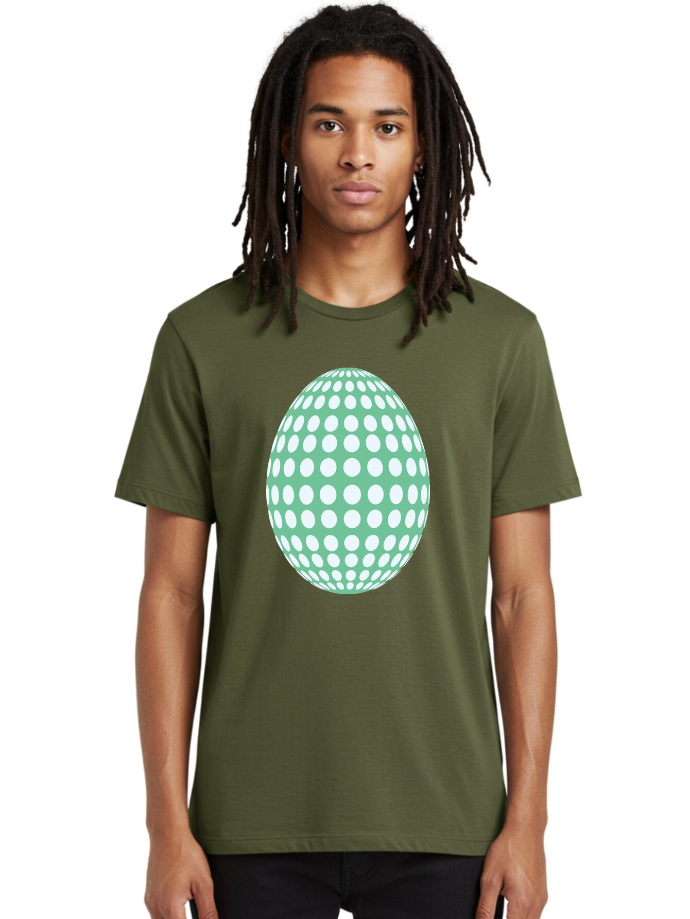 Polka-Dot-Egg Men'S Graphic Tee, 100% Cotton, Comfortable Casual Summer Wear, Machine Washable, Polka Dot Pattern, White Dots, Oval Shape, Easter Egg, Creative Design, Artistic Illustration, Decorative Element, Modern Graphic Aad098 20