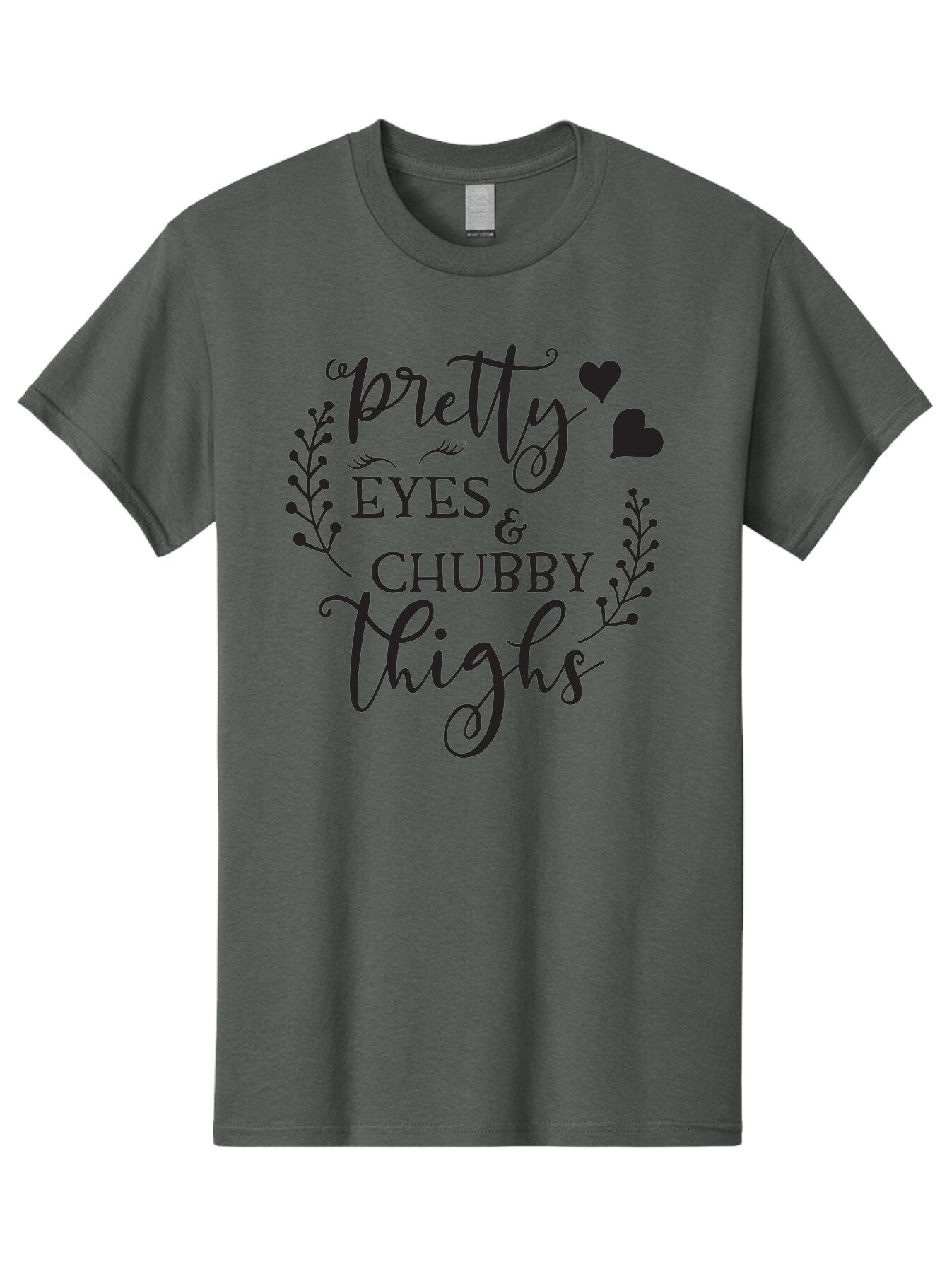 Pretty-Eyes-Chubby-Thighs Men'S Graphic Tee, 100% Cotton, Comfortable Casual Summer Wear, Machine Washable, Cute Typography, Body Positivity, Self Love, Confidence Boost, Empowerment, Lovely Quotes, Charming Phrases, Inspiration, Motivation Aad100 12