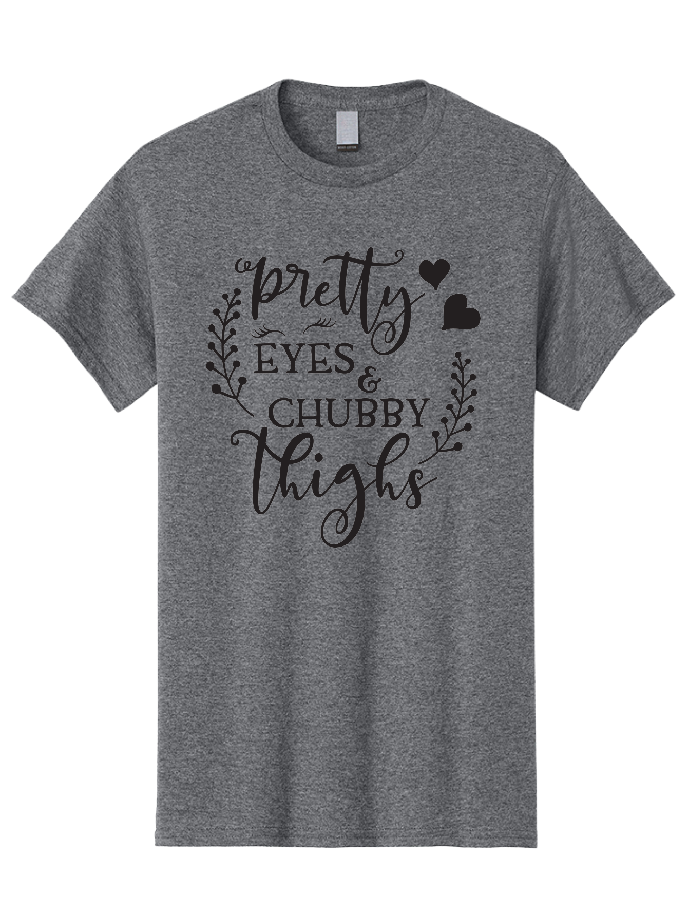 Pretty-Eyes-Chubby-Thighs Men'S Graphic Tee, 100% Cotton, Comfortable Casual Summer Wear, Machine Washable, Cute Typography, Body Positivity, Self Love, Confidence Boost, Empowerment, Lovely Quotes, Charming Phrases, Inspiration, Motivation Aad100 7