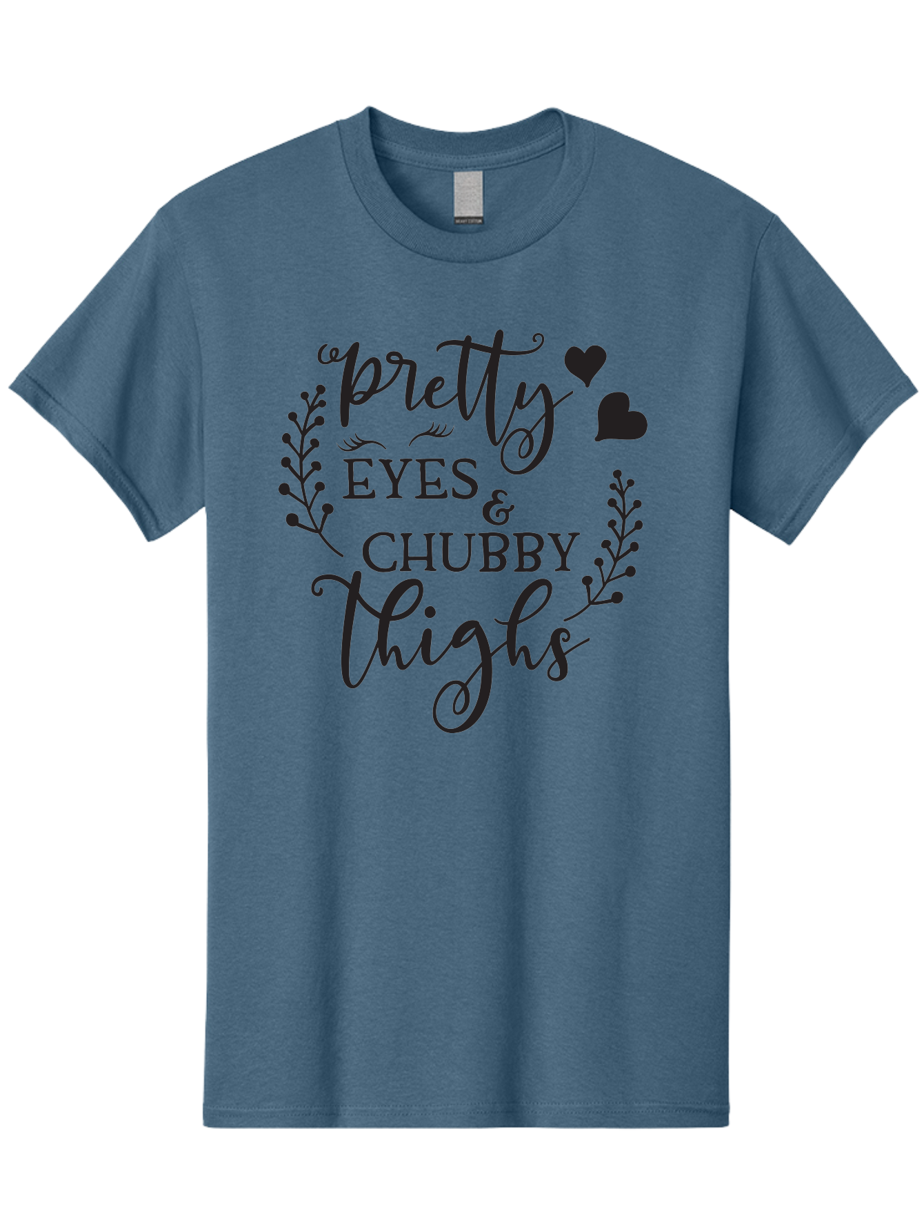 Pretty-Eyes-Chubby-Thighs Men'S Graphic Tee, 100% Cotton, Comfortable Casual Summer Wear, Machine Washable, Cute Typography, Body Positivity, Self Love, Confidence Boost, Empowerment, Lovely Quotes, Charming Phrases, Inspiration, Motivation Aad100 21