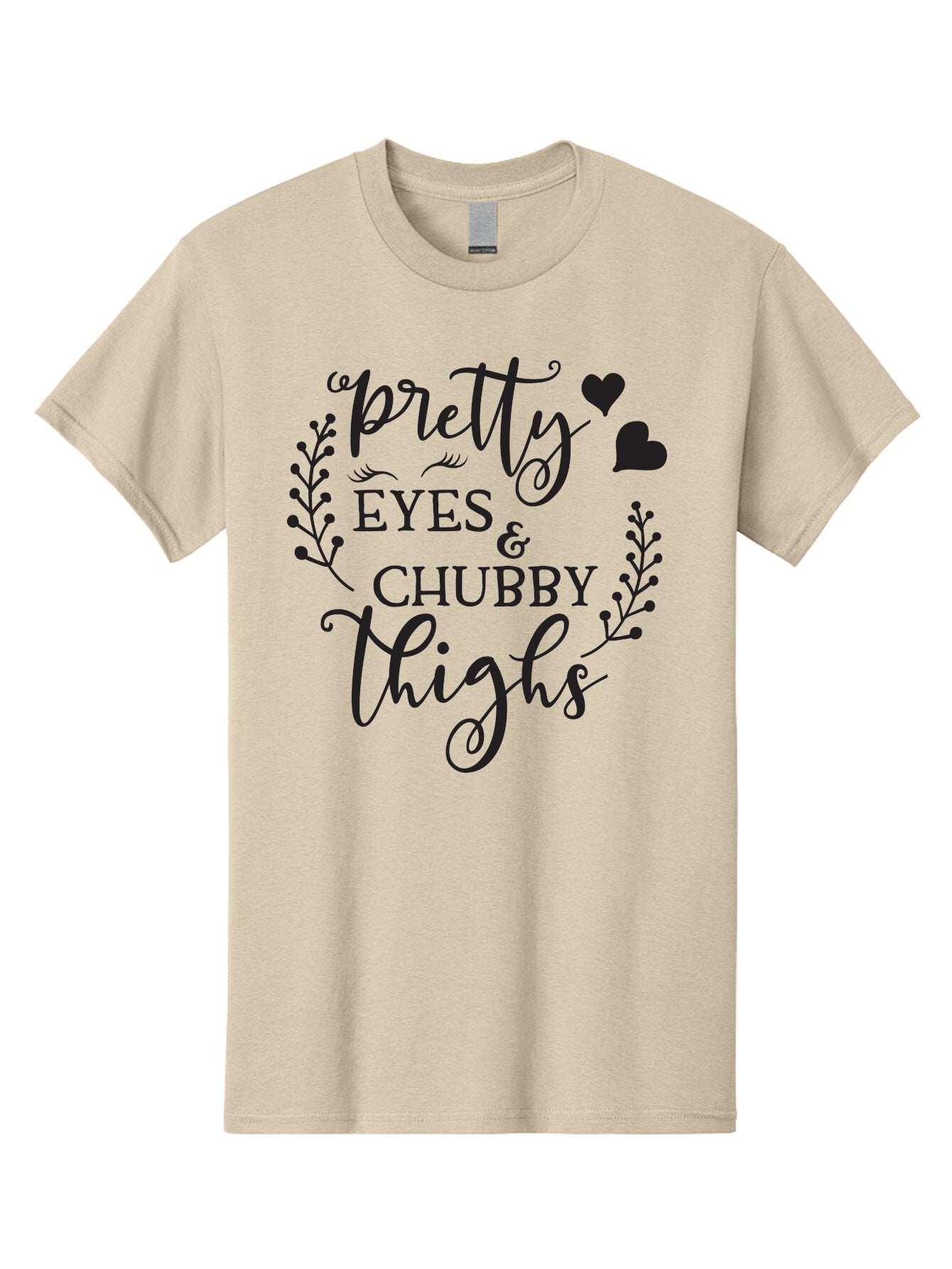 Pretty-Eyes-Chubby-Thighs Men'S Graphic Tee, 100% Cotton, Comfortable Casual Summer Wear, Machine Washable, Cute Typography, Body Positivity, Self Love, Confidence Boost, Empowerment, Lovely Quotes, Charming Phrases, Inspiration, Motivation Aad100 14