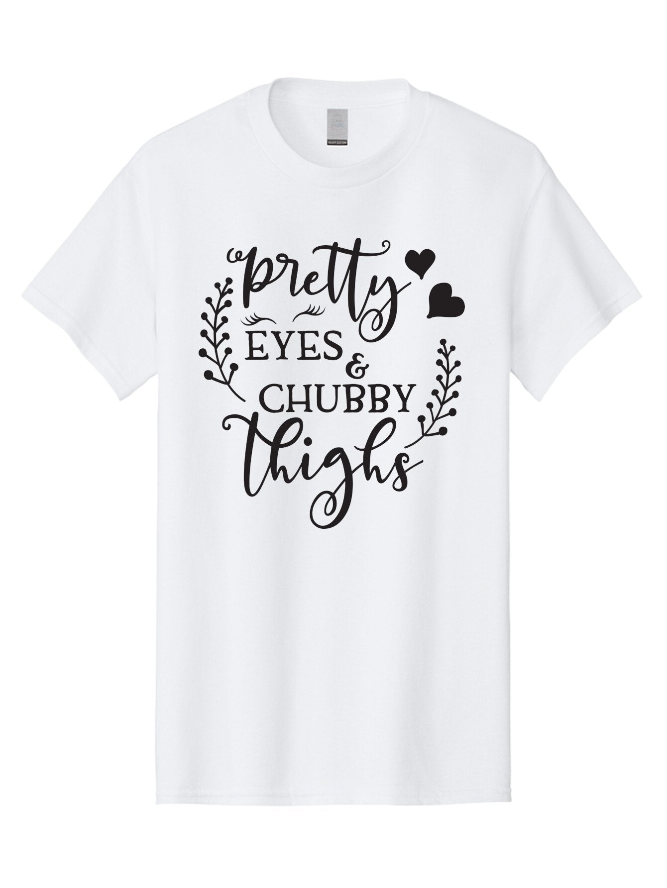 Pretty-Eyes-Chubby-Thighs Men'S Graphic Tee, 100% Cotton, Comfortable Casual Summer Wear, Machine Washable, Cute Typography, Body Positivity, Self Love, Confidence Boost, Empowerment, Lovely Quotes, Charming Phrases, Inspiration, Motivation Aad100 6