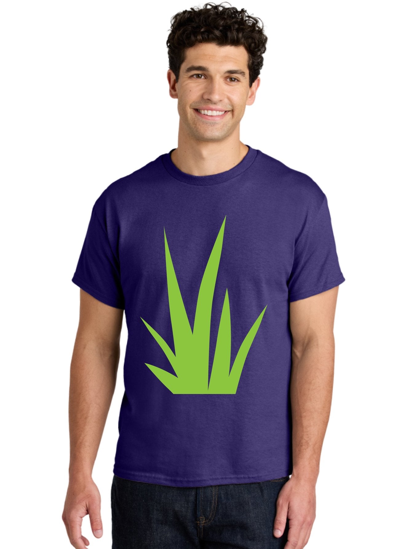 Prickly-Leaves Men'S Graphic Tee, 100% Cotton, Comfortable Casual Summer Wear, Machine Washable, Palm Leaves, Tropical Foliage, Minimalist Design, Simple Shapes, Leafy Graphics, Vector Art, Green Leaves Aad101 16