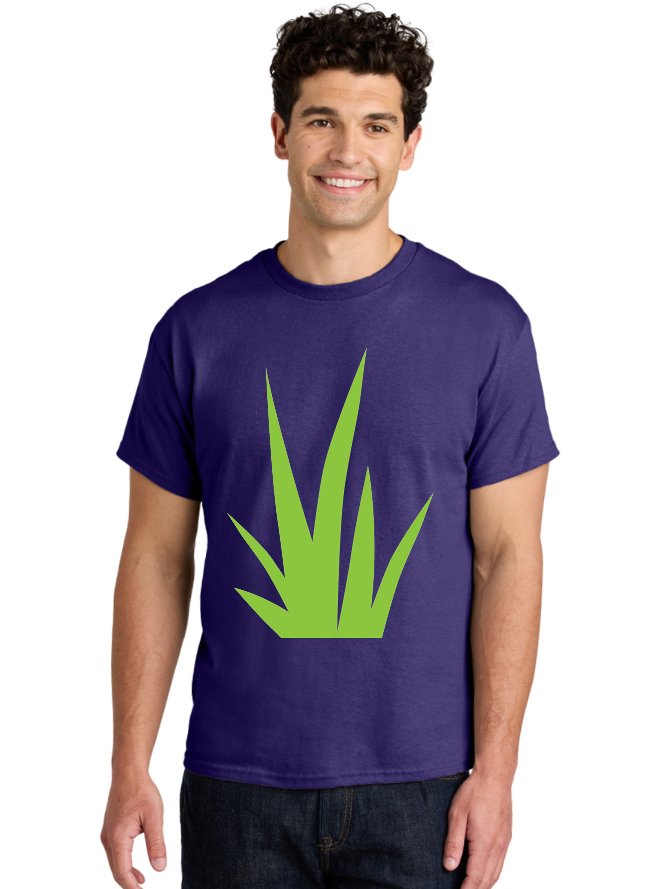 Prickly-Leaves Men'S Graphic Tee, 100% Cotton, Comfortable Casual Summer Wear, Machine Washable, Palm Leaves, Tropical Foliage, Minimalist Design, Simple Shapes, Leafy Graphics, Vector Art, Green Leaves Aad101 26