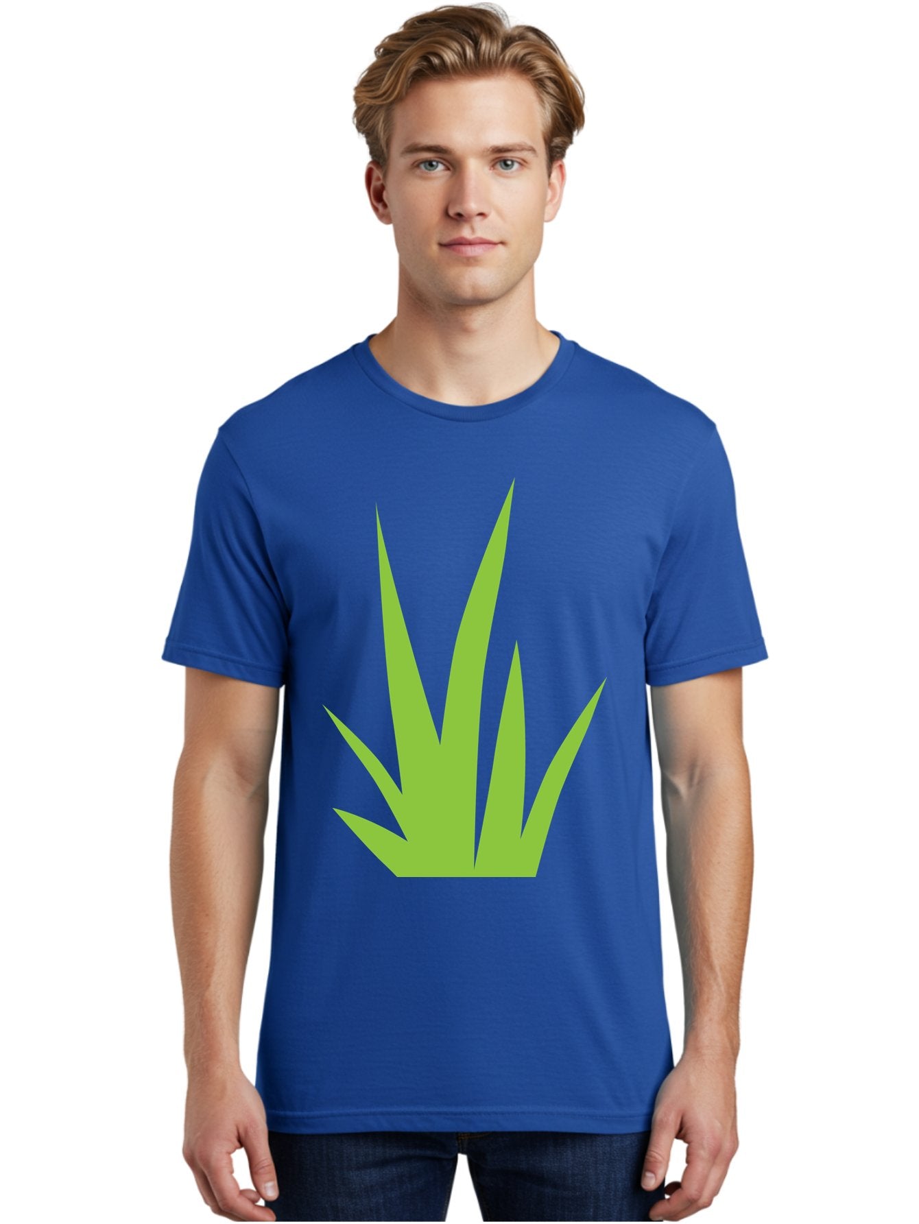 Prickly-Leaves Men'S Graphic Tee, 100% Cotton, Comfortable Casual Summer Wear, Machine Washable, Palm Leaves, Tropical Foliage, Minimalist Design, Simple Shapes, Leafy Graphics, Vector Art, Green Leaves Aad101 28