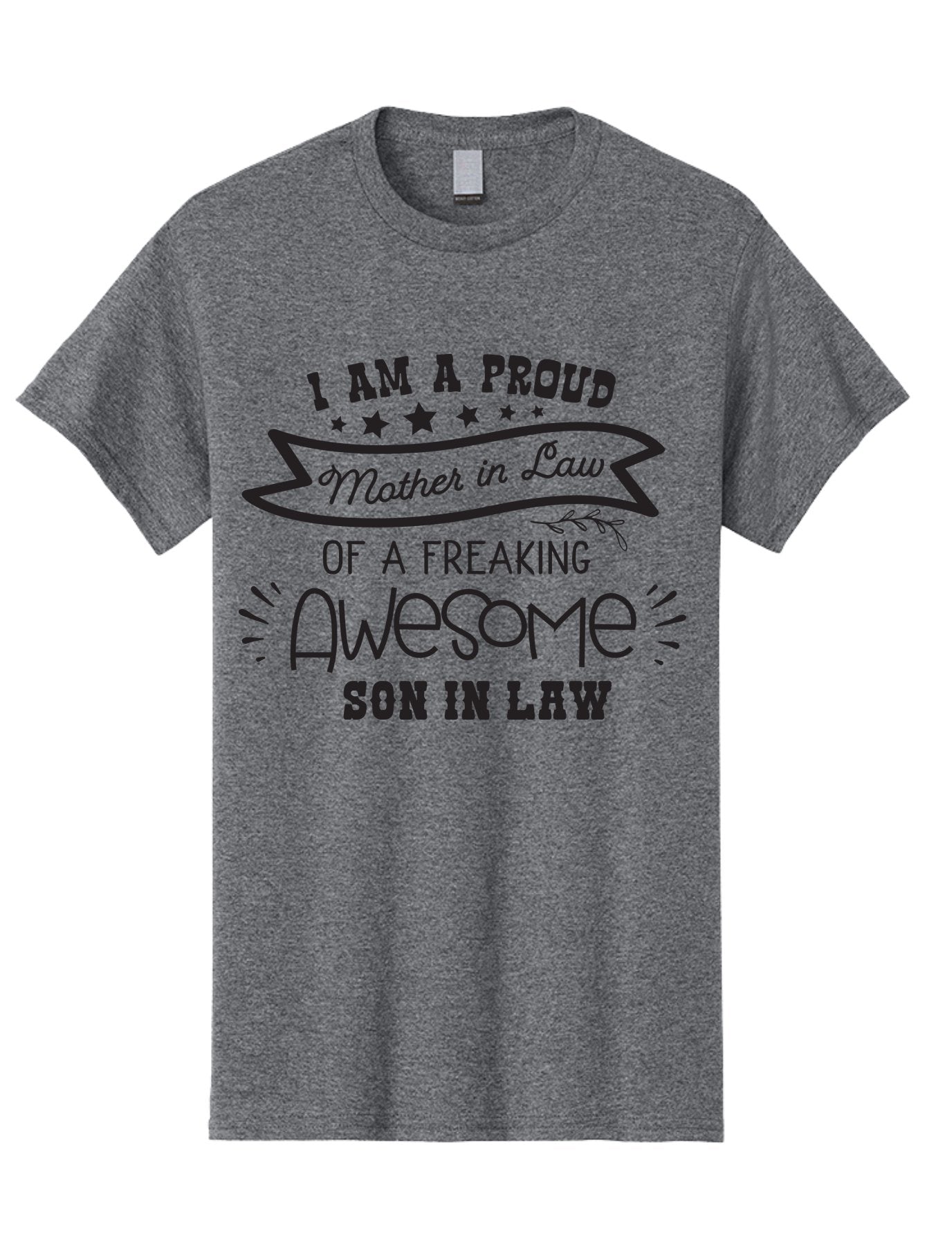 Proud-Mother-In-Law Men'S Graphic Tee, 100% Cotton, Comfortable Casual Summer Wear, Machine Washable, Proud Mother In Law, Awesome Son In Law, Family Bonding, Loving Relationship, Funny Quote, Mother In Law Gift, Son In Law Appreciation, Aad102 13
