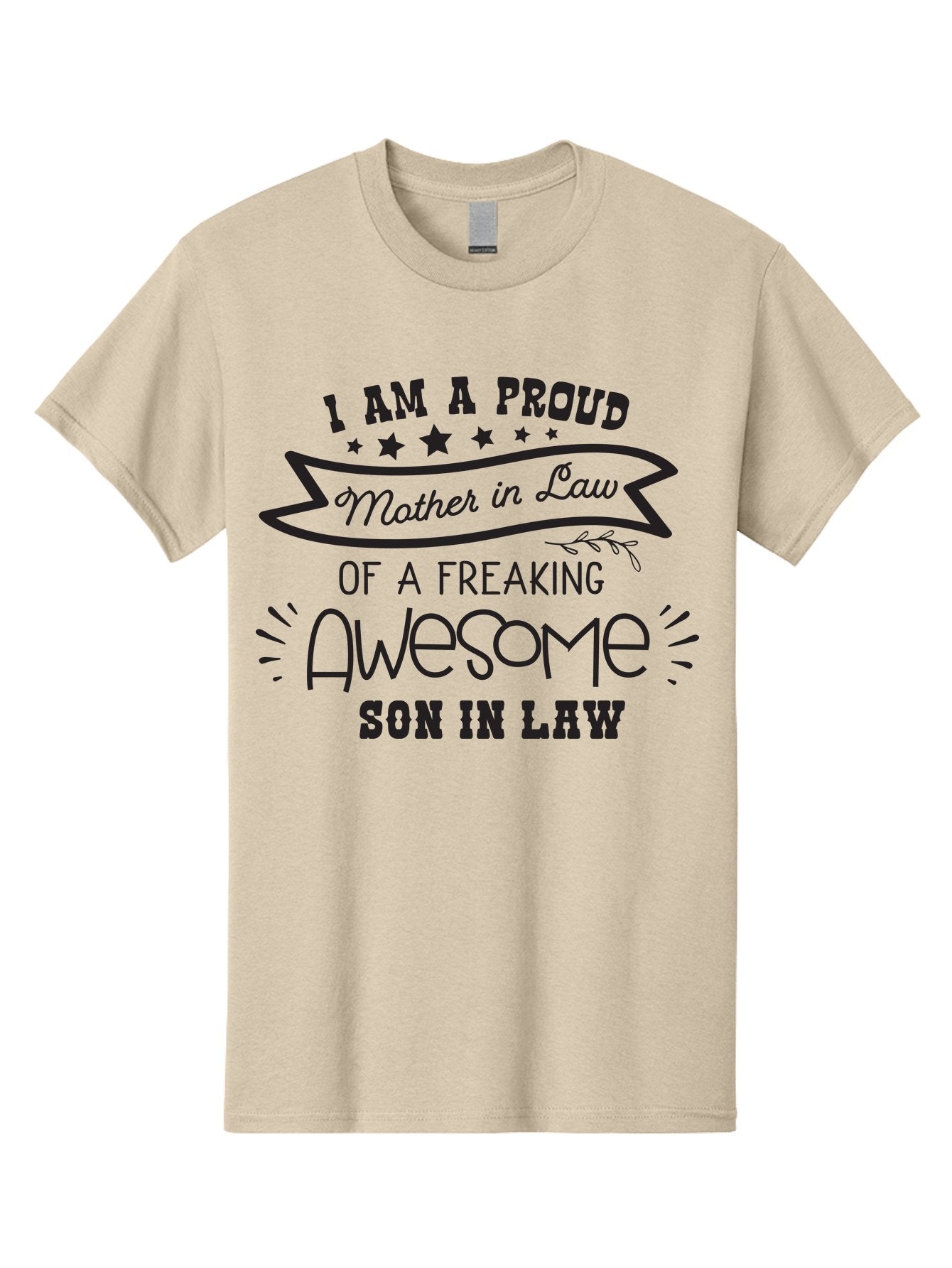 Proud-Mother-In-Law Men'S Graphic Tee, 100% Cotton, Comfortable Casual Summer Wear, Machine Washable, Proud Mother In Law, Awesome Son In Law, Family Bonding, Loving Relationship, Funny Quote, Mother In Law Gift, Son In Law Appreciation, Aad102
