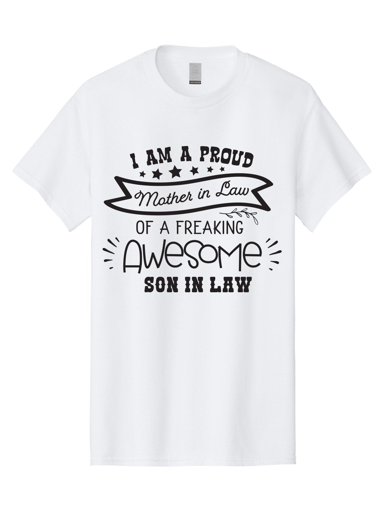 Proud-Mother-In-Law Men'S Graphic Tee, 100% Cotton, Comfortable Casual Summer Wear, Machine Washable, Proud Mother In Law, Awesome Son In Law, Family Bonding, Loving Relationship, Funny Quote, Mother In Law Gift, Son In Law Appreciation, Aad102 15