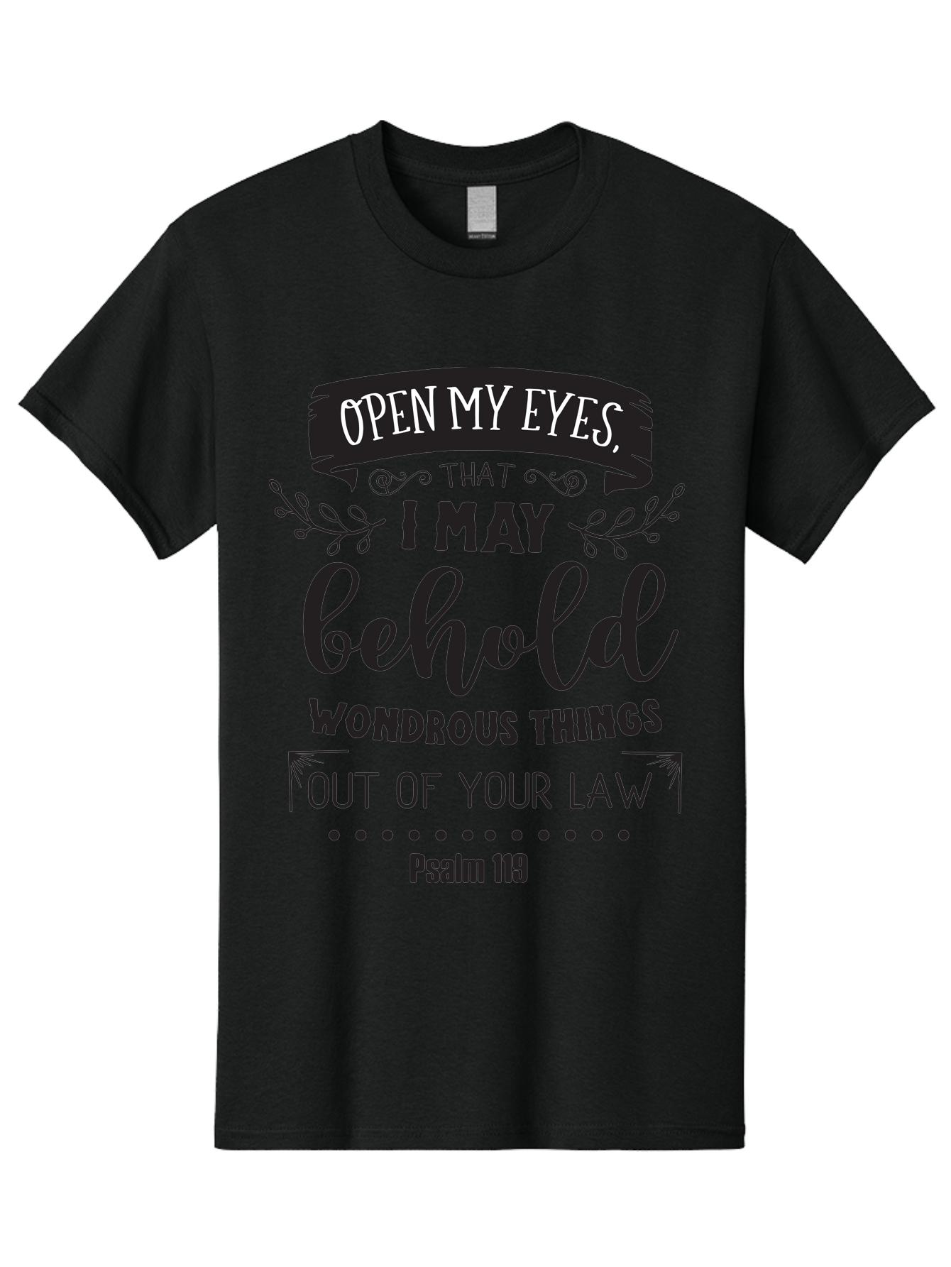 Psalm-119 Men'S Graphic Tee, 100% Cotton, Comfortable Casual Summer Wear, Machine Washable, Inspirational Quote, Psalm 119, Biblical Scripture, Motivational Words, Faith-Based Design, Spiritual Message, Wondrous Things, Divine Guidance, Aad104 19