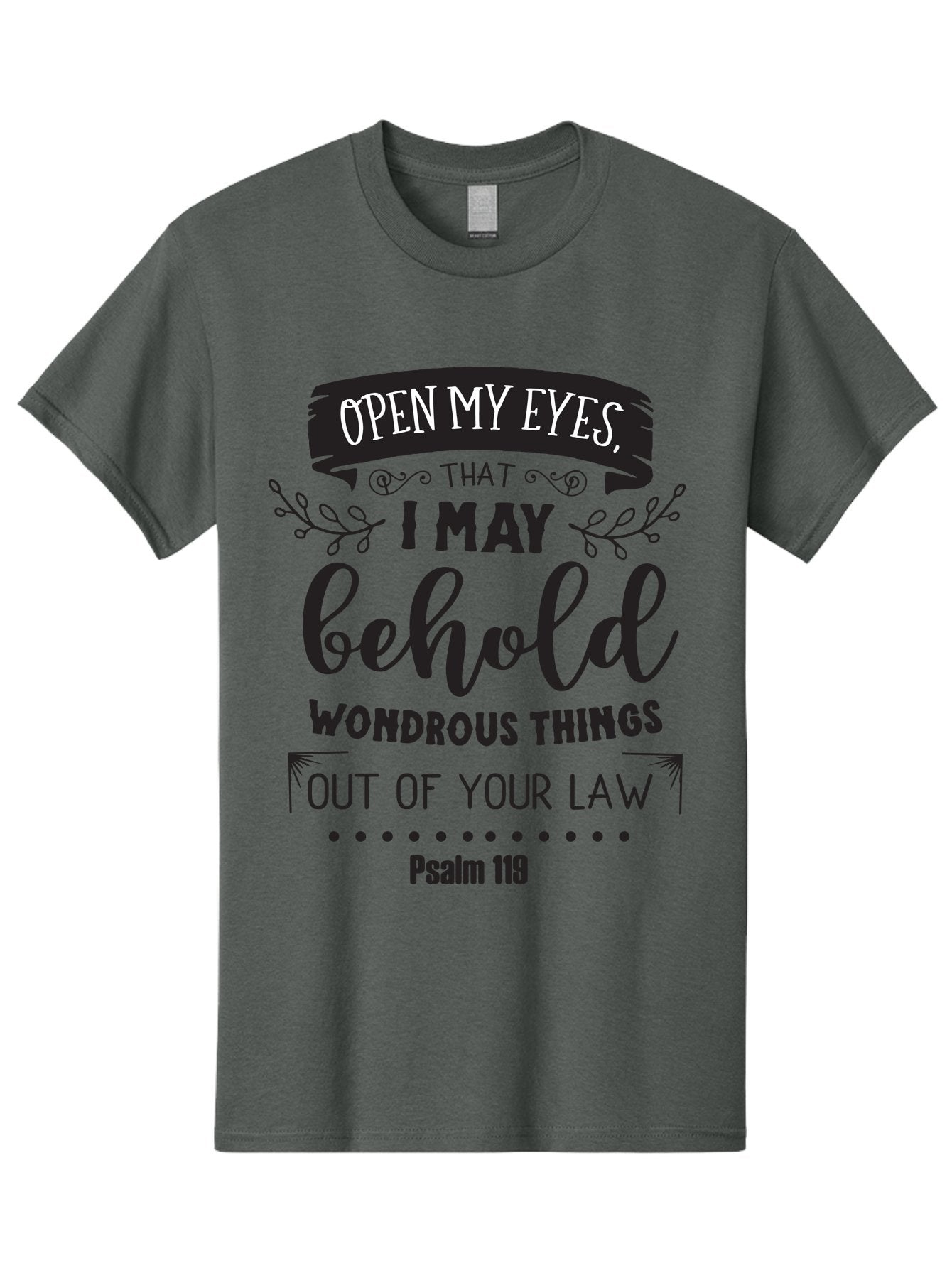 Psalm-119 Men'S Graphic Tee, 100% Cotton, Comfortable Casual Summer Wear, Machine Washable, Inspirational Quote, Psalm 119, Biblical Scripture, Motivational Words, Faith-Based Design, Spiritual Message, Wondrous Things, Divine Guidance, Aad104 4