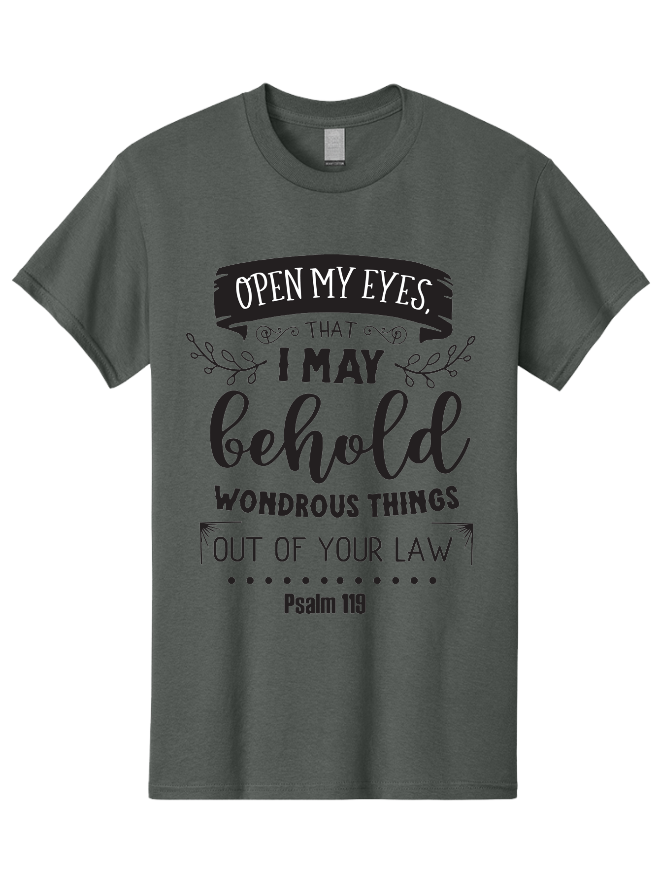 Psalm-119 Men'S Graphic Tee, 100% Cotton, Comfortable Casual Summer Wear, Machine Washable, Inspirational Quote, Psalm 119, Biblical Scripture, Motivational Words, Faith-Based Design, Spiritual Message, Wondrous Things, Divine Guidance, Aad104 23