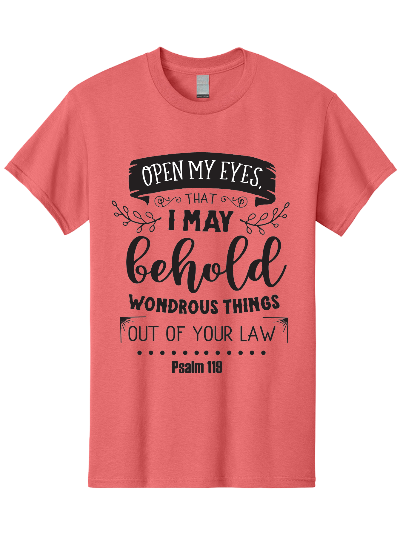Psalm-119 Men'S Graphic Tee, 100% Cotton, Comfortable Casual Summer Wear, Machine Washable, Inspirational Quote, Psalm 119, Biblical Scripture, Motivational Words, Faith-Based Design, Spiritual Message, Wondrous Things, Divine Guidance, Aad104 15