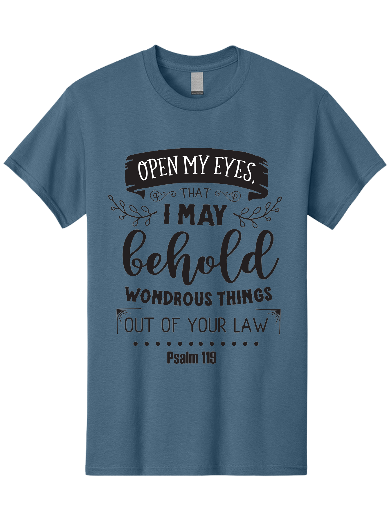 Psalm-119 Men'S Graphic Tee, 100% Cotton, Comfortable Casual Summer Wear, Machine Washable, Inspirational Quote, Psalm 119, Biblical Scripture, Motivational Words, Faith-Based Design, Spiritual Message, Wondrous Things, Divine Guidance, Aad104 7