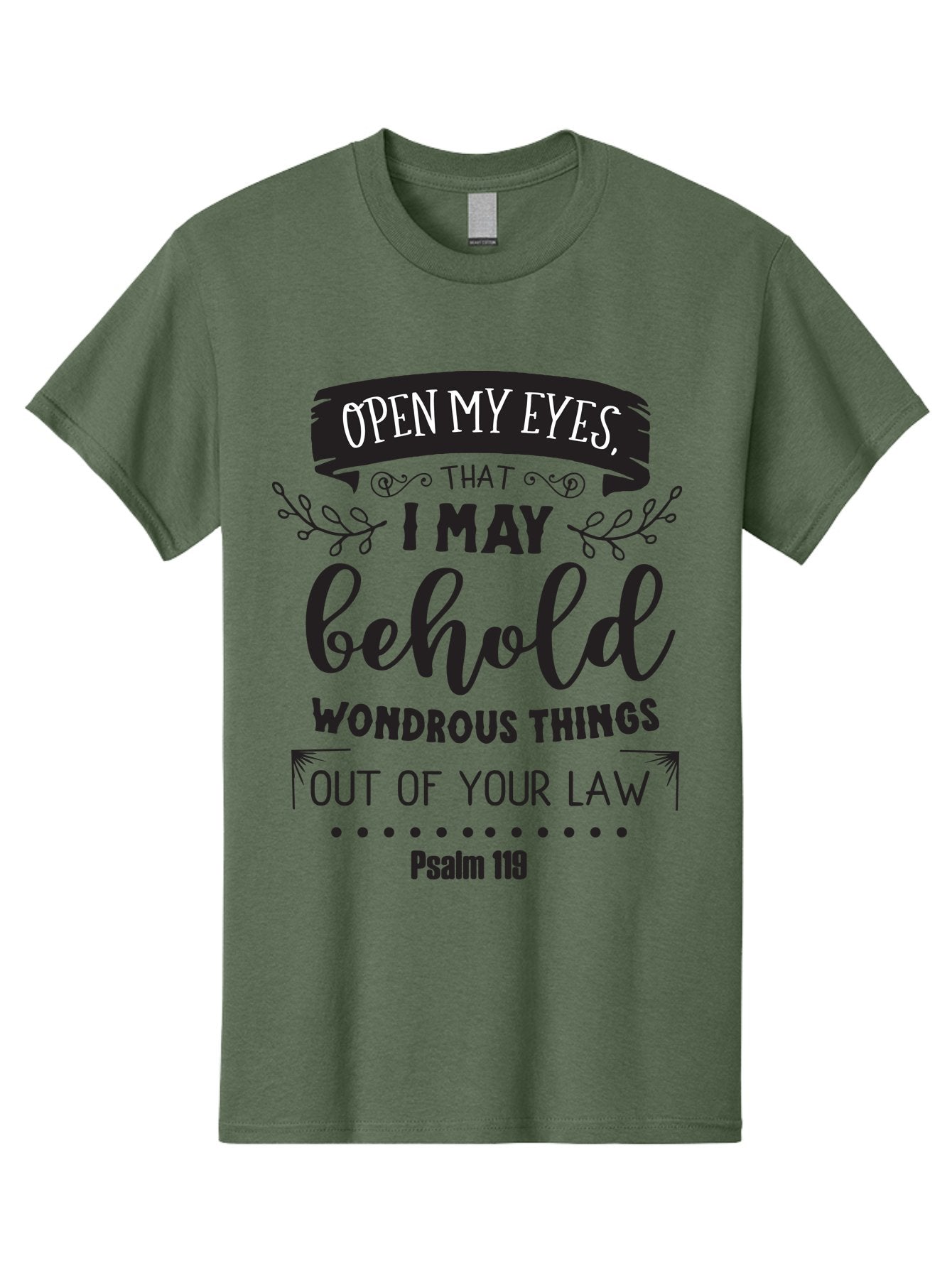 Psalm-119 Men'S Graphic Tee, 100% Cotton, Comfortable Casual Summer Wear, Machine Washable, Inspirational Quote, Psalm 119, Biblical Scripture, Motivational Words, Faith-Based Design, Spiritual Message, Wondrous Things, Divine Guidance, Aad104 14