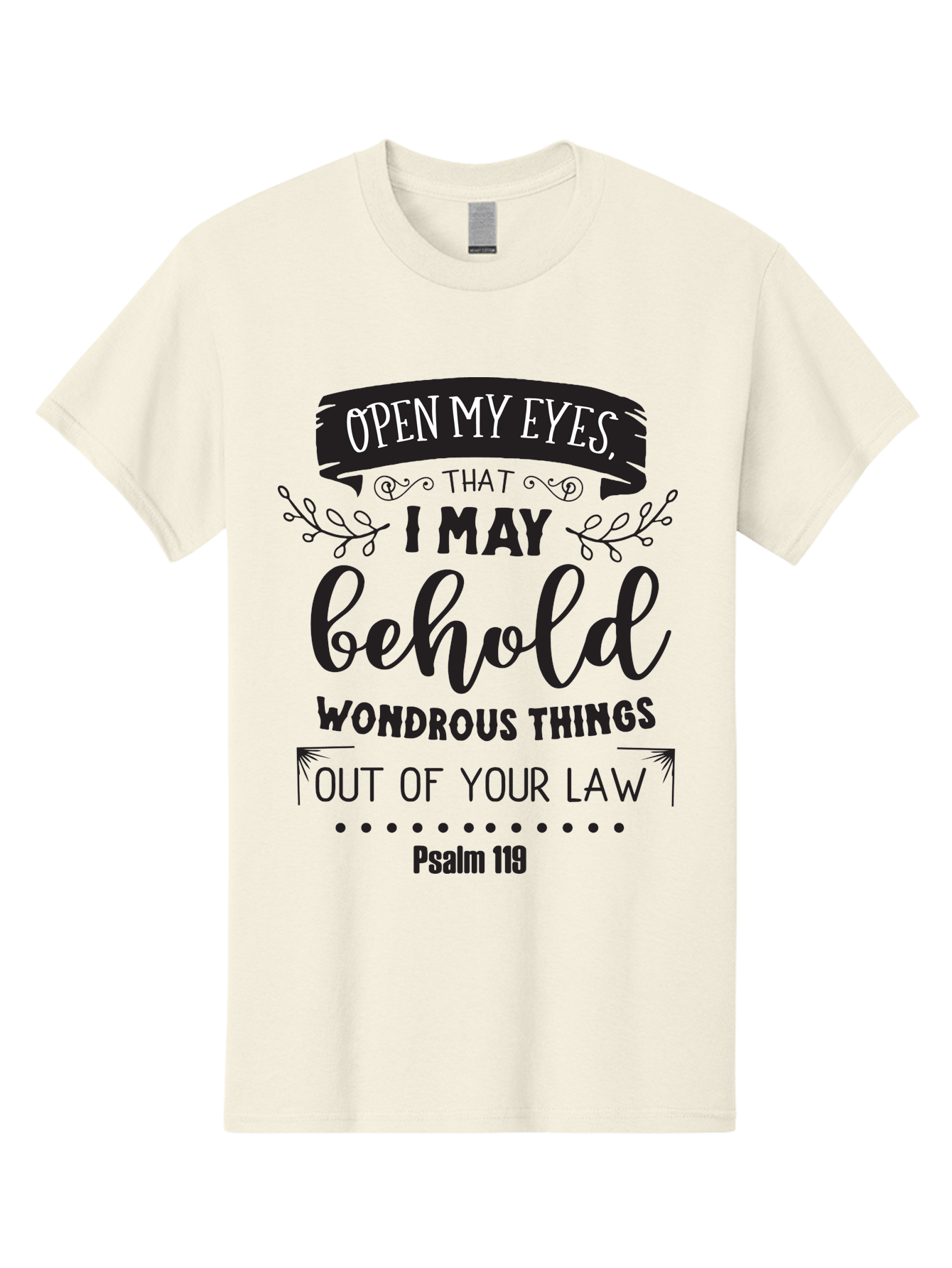 Psalm-119 Men'S Graphic Tee, 100% Cotton, Comfortable Casual Summer Wear, Machine Washable, Inspirational Quote, Psalm 119, Biblical Scripture, Motivational Words, Faith-Based Design, Spiritual Message, Wondrous Things, Divine Guidance, Aad104 21