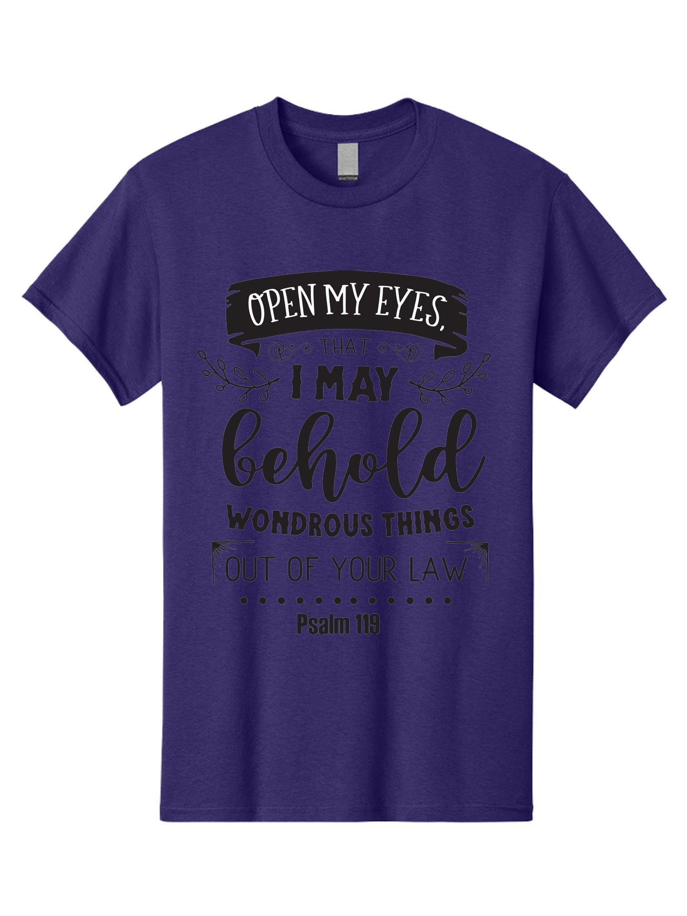 Psalm-119 Men'S Graphic Tee, 100% Cotton, Comfortable Casual Summer Wear, Machine Washable, Inspirational Quote, Psalm 119, Biblical Scripture, Motivational Words, Faith-Based Design, Spiritual Message, Wondrous Things, Divine Guidance, Aad104 29