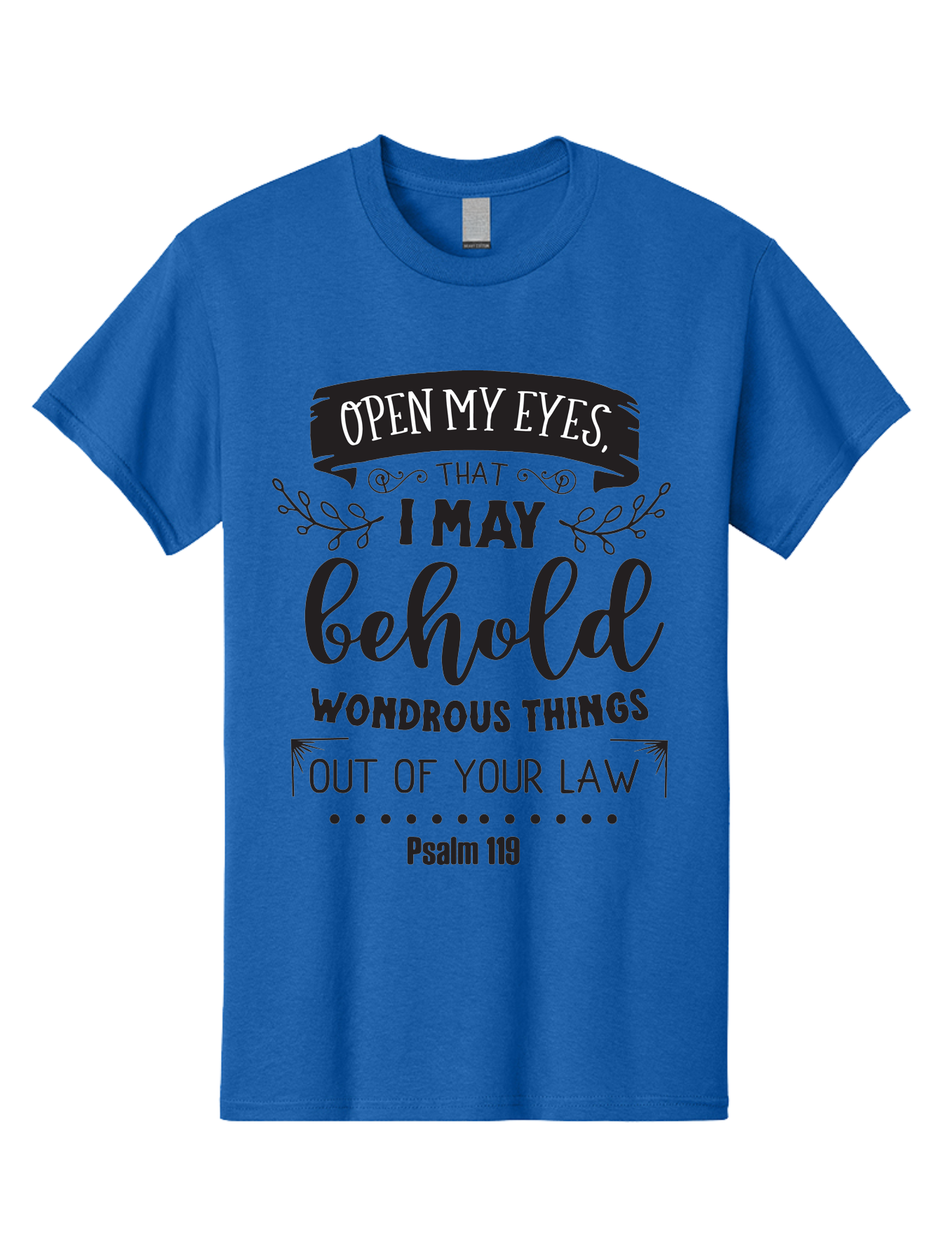 Psalm-119 Men'S Graphic Tee, 100% Cotton, Comfortable Casual Summer Wear, Machine Washable, Inspirational Quote, Psalm 119, Biblical Scripture, Motivational Words, Faith-Based Design, Spiritual Message, Wondrous Things, Divine Guidance, Aad104 5